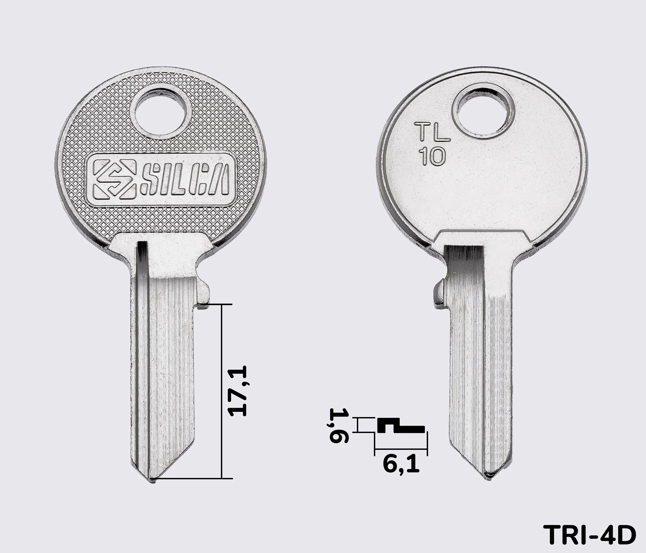 TL10 Silca заготовка ключа английский профиль
