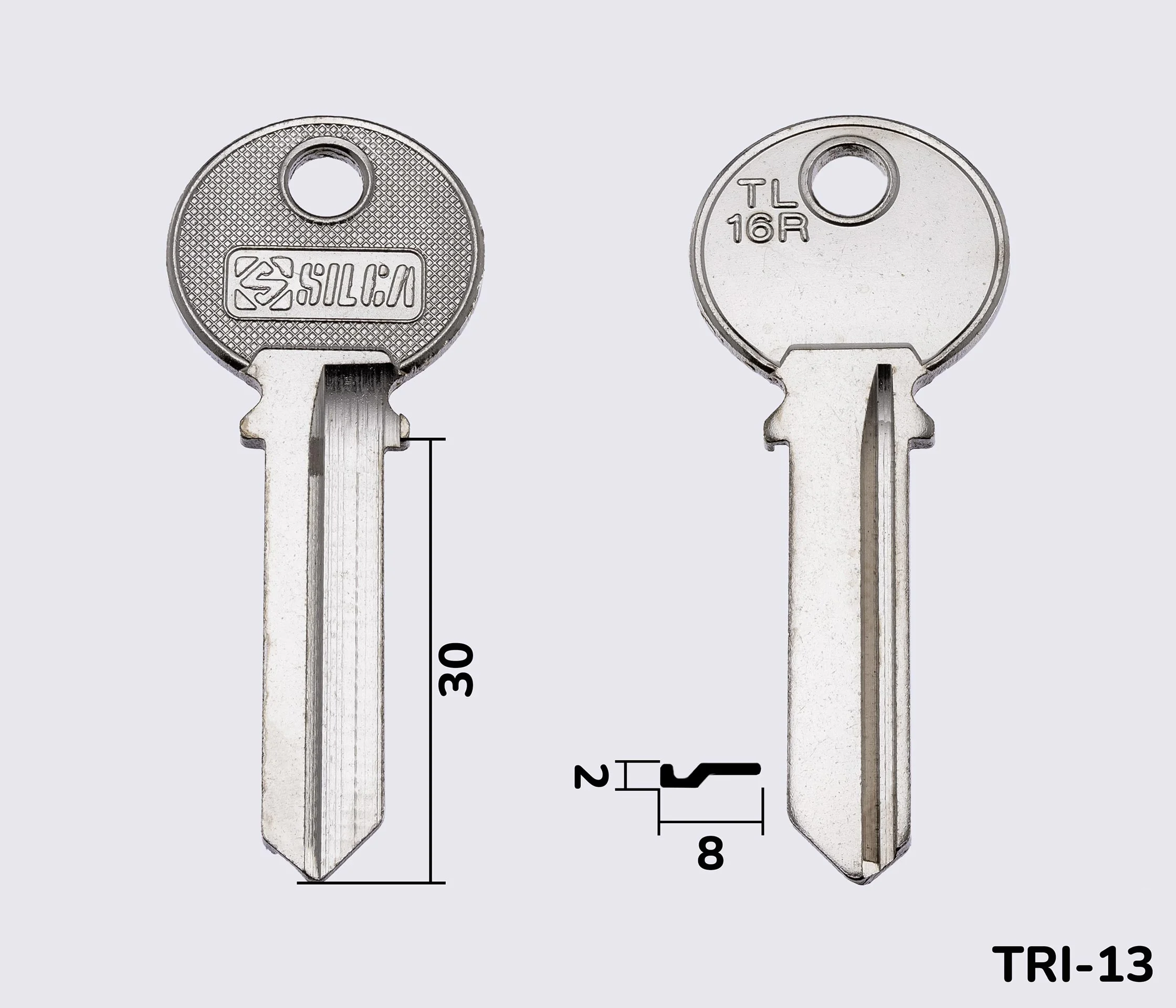 TL16R Silca заготовка ключа англійський профіль