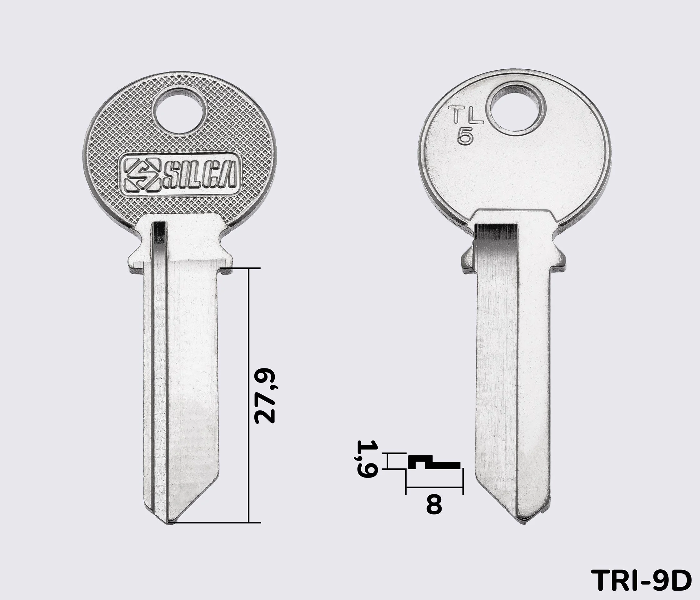 TL5 Silca заготовка ключа английский профиль