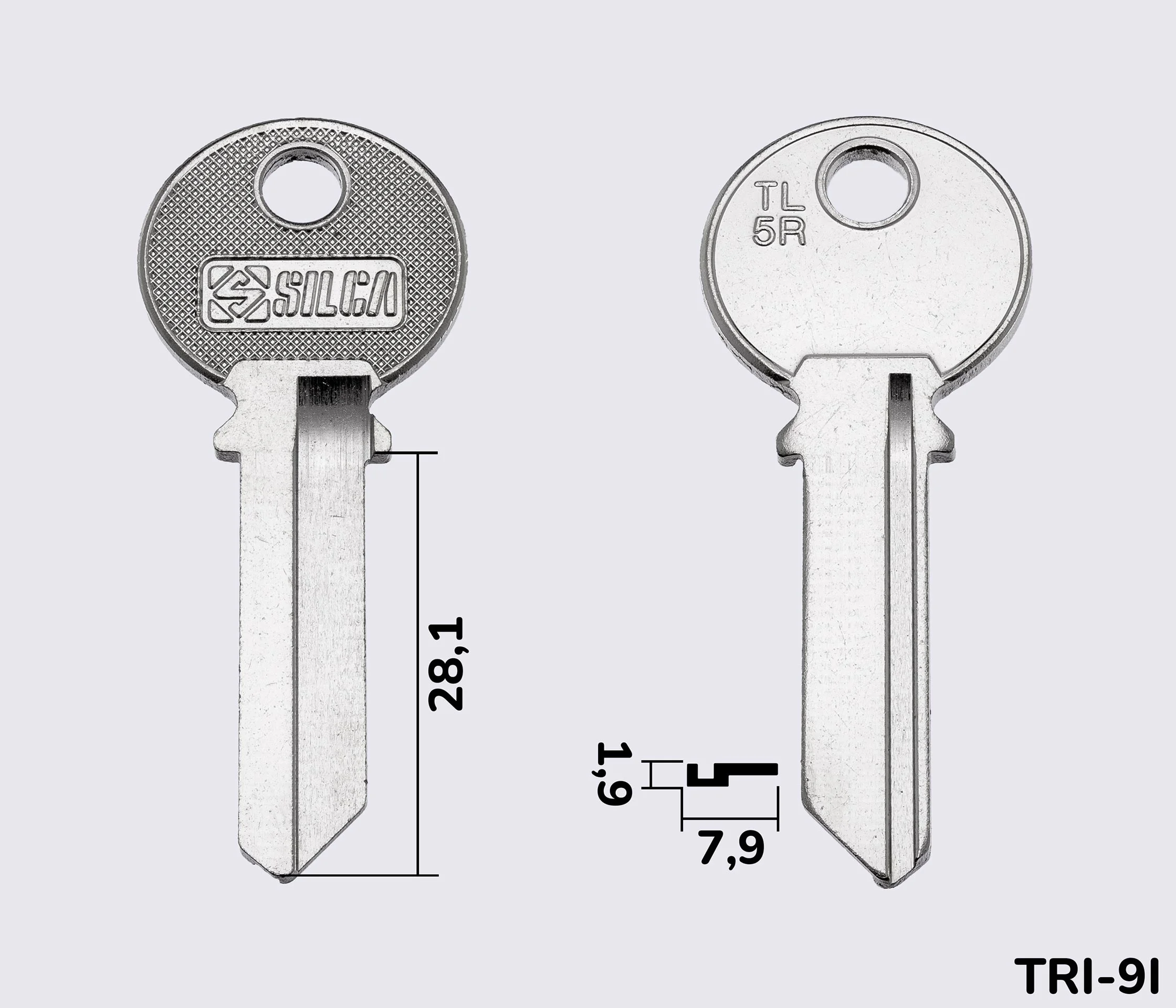 TL5R Silca / TRI-9I заготовка ключа английский профиль