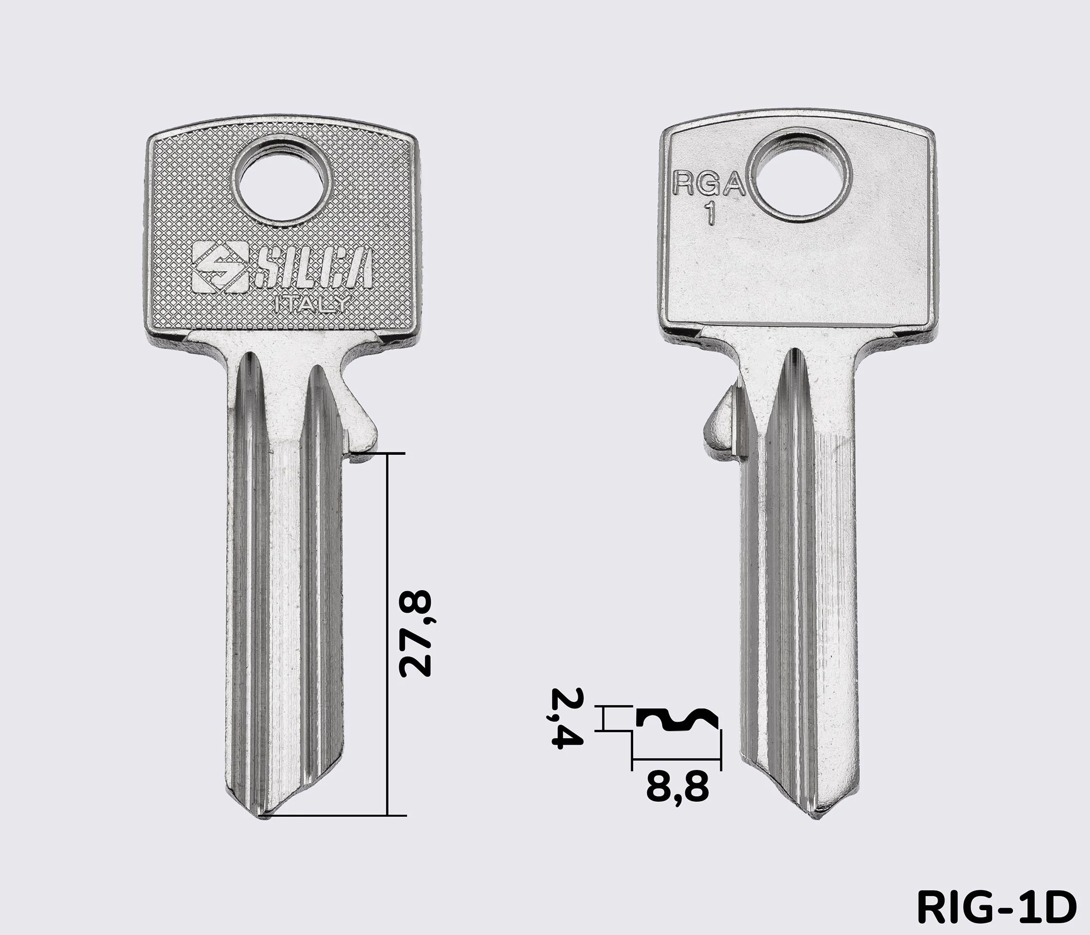 RGA1 Silca заготовка ключа англійський профіль
