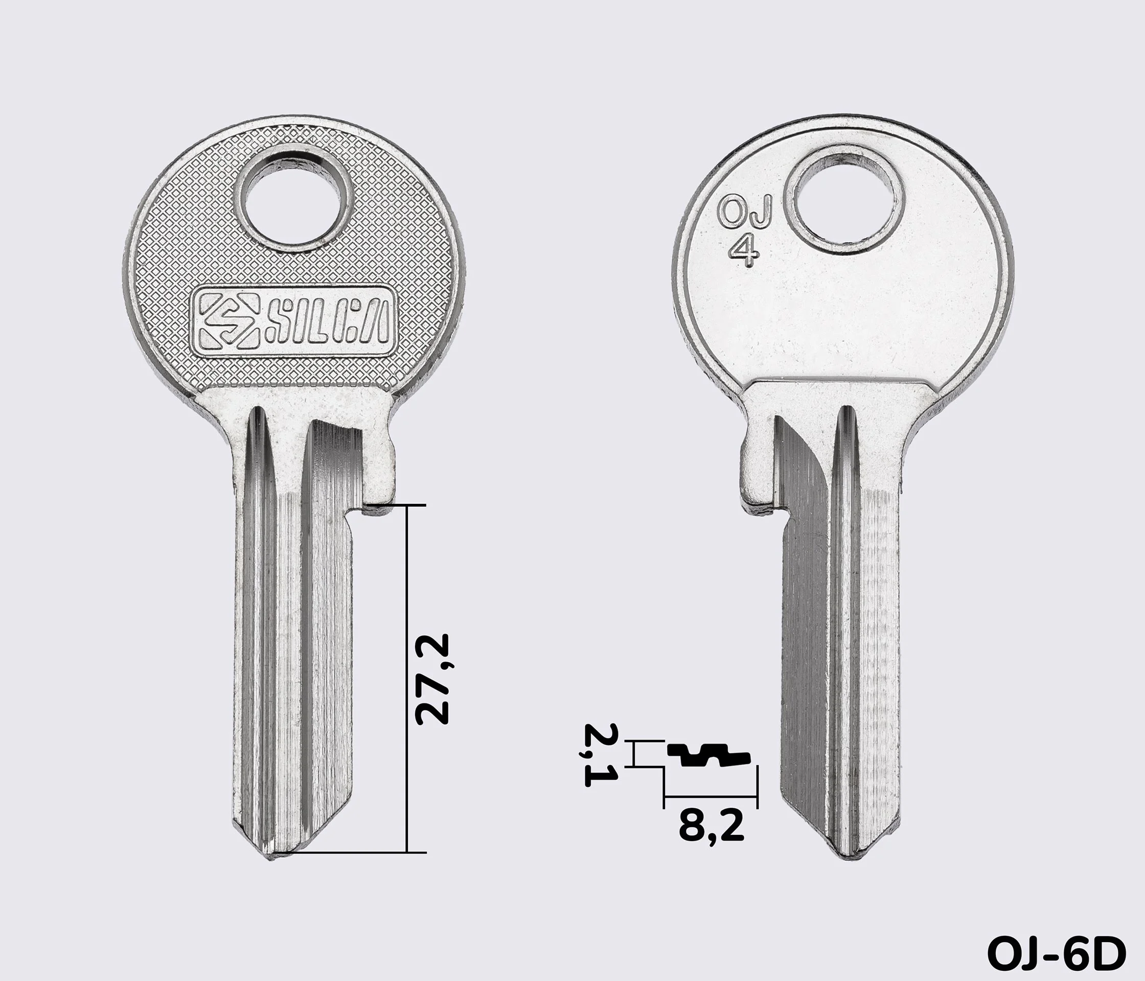 OJ4 Silca заготовка ключа англійський профіль