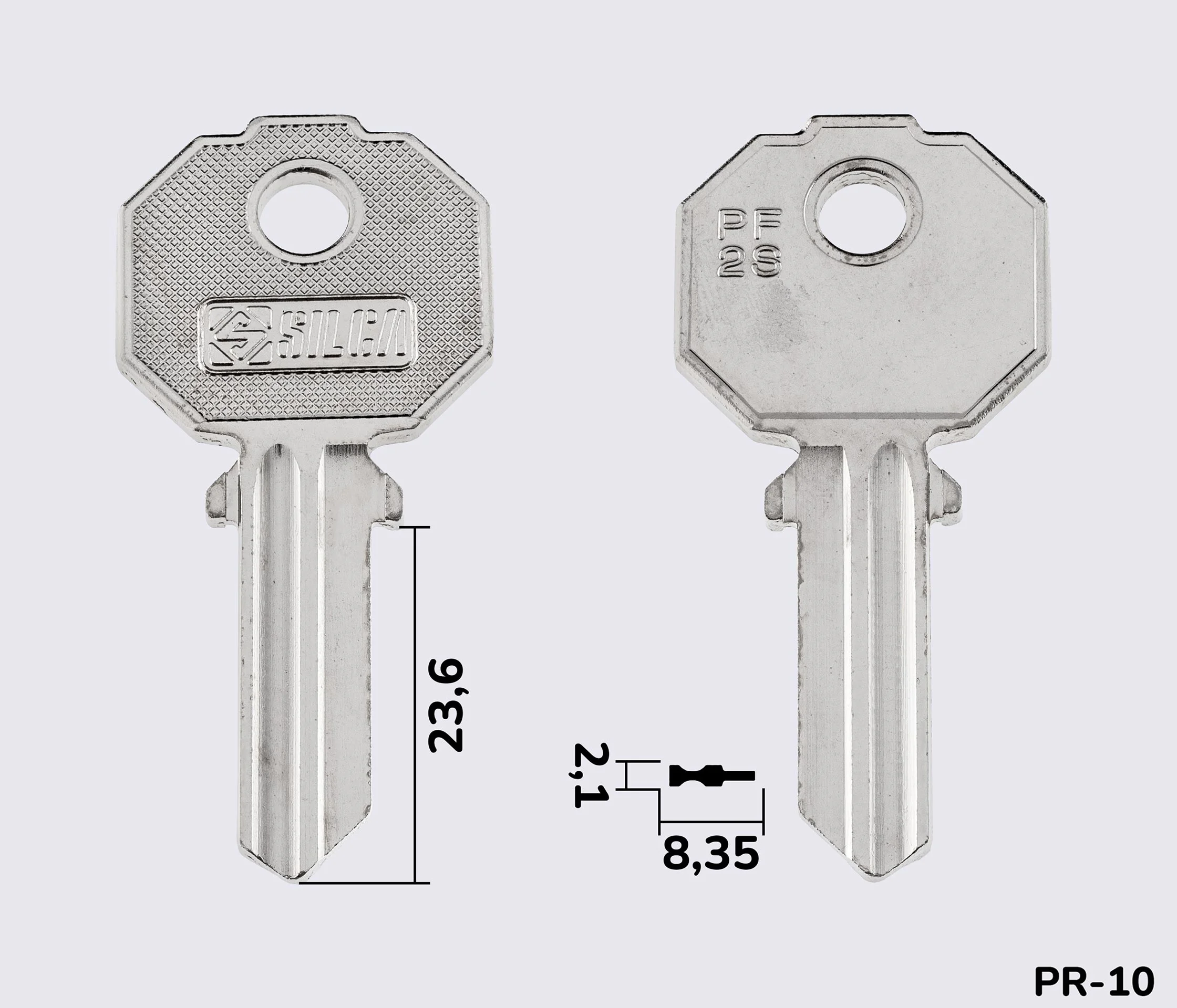 PF2S Silca заготовка ключа англійський профіль