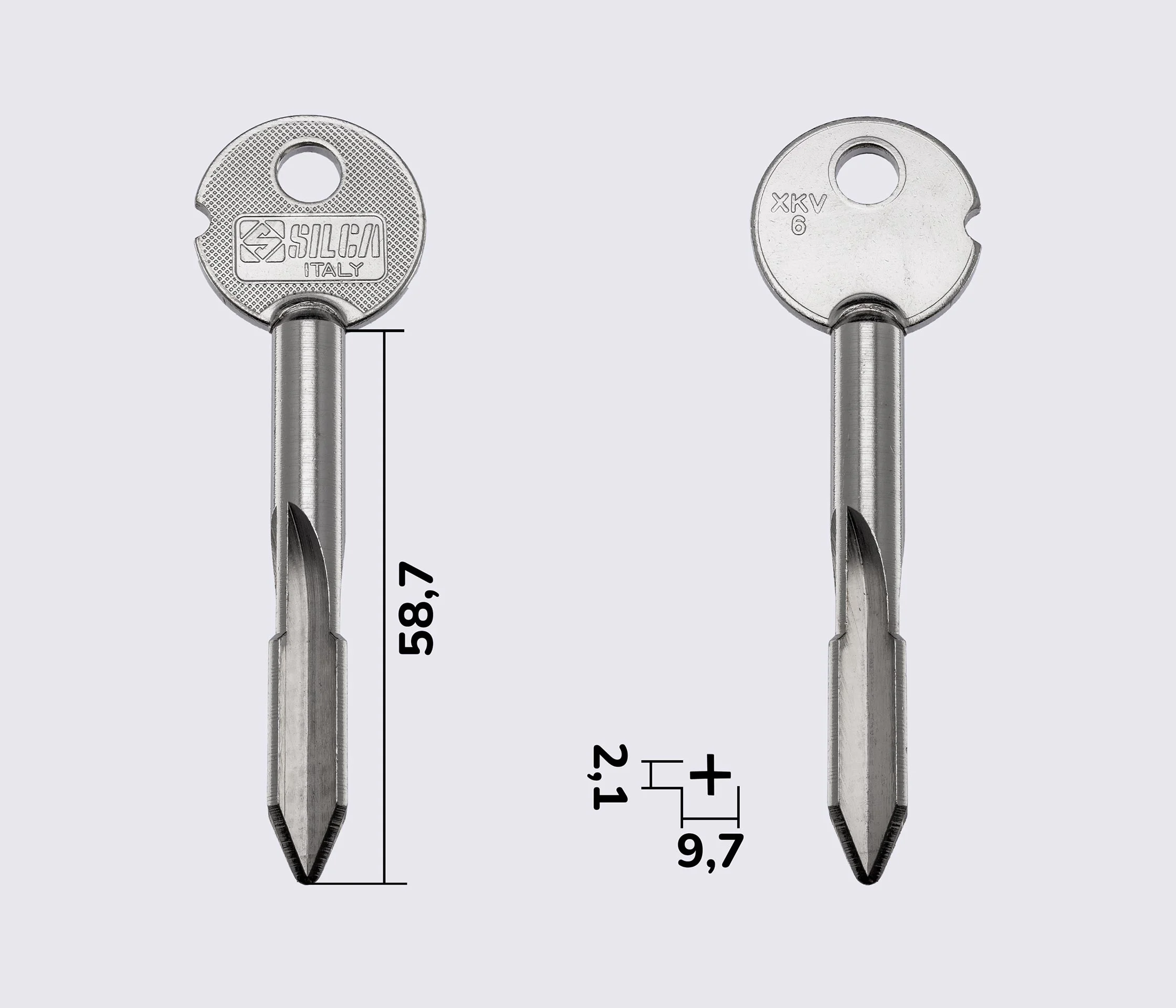 XKV6 Silca заготовка ключа крестообразная