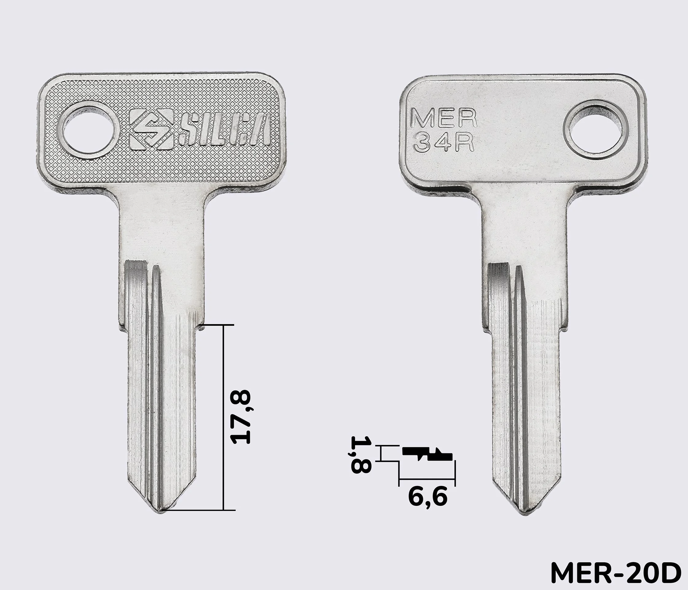 MER34R заготовка ключа англійський профіль