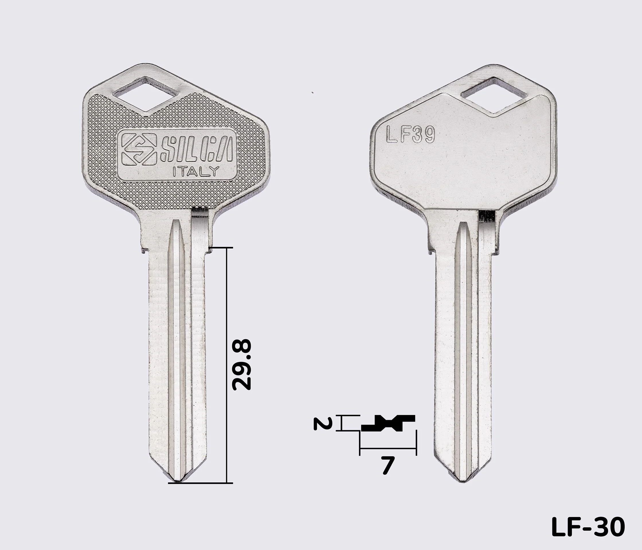 LF39 Silca заготовка ключа англійський профіль