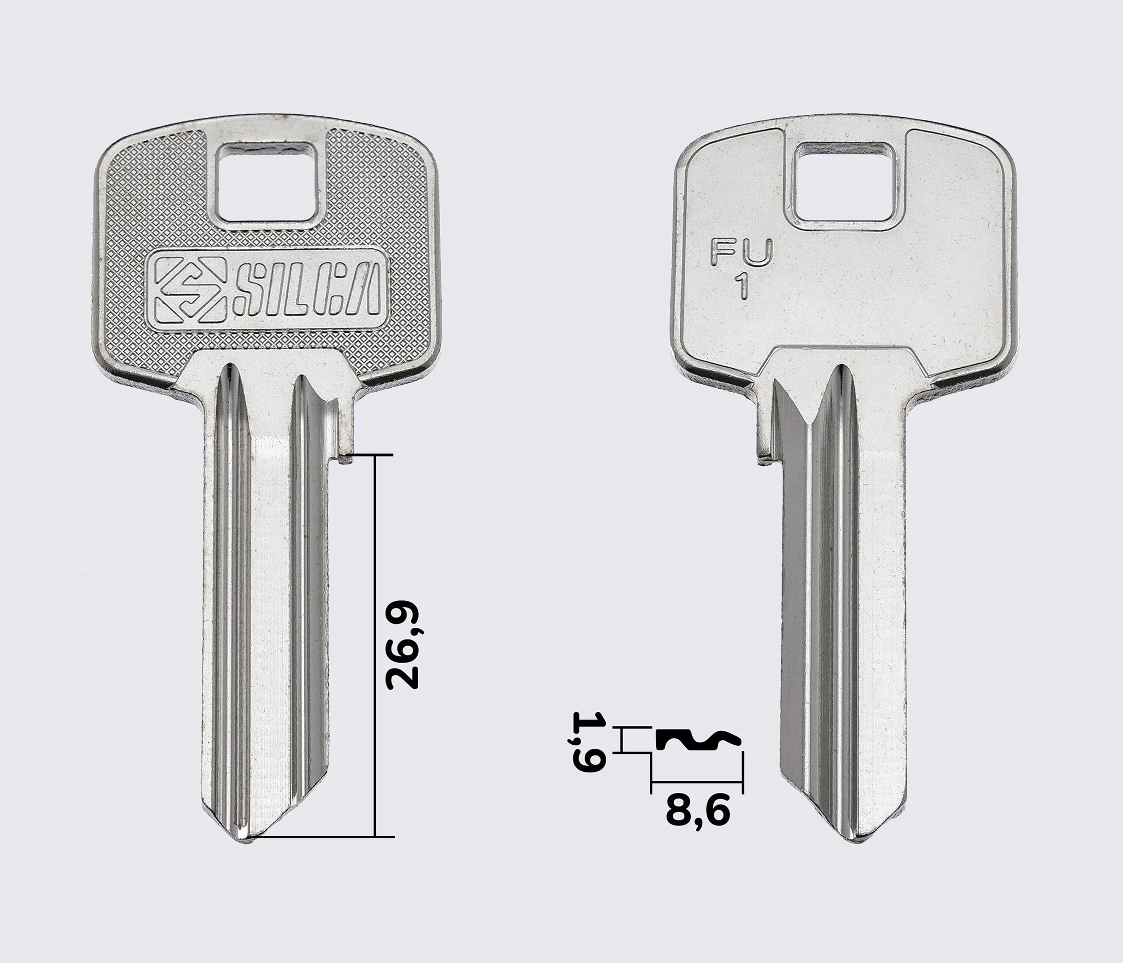 FU1 заготовка ключа англійський профіль
