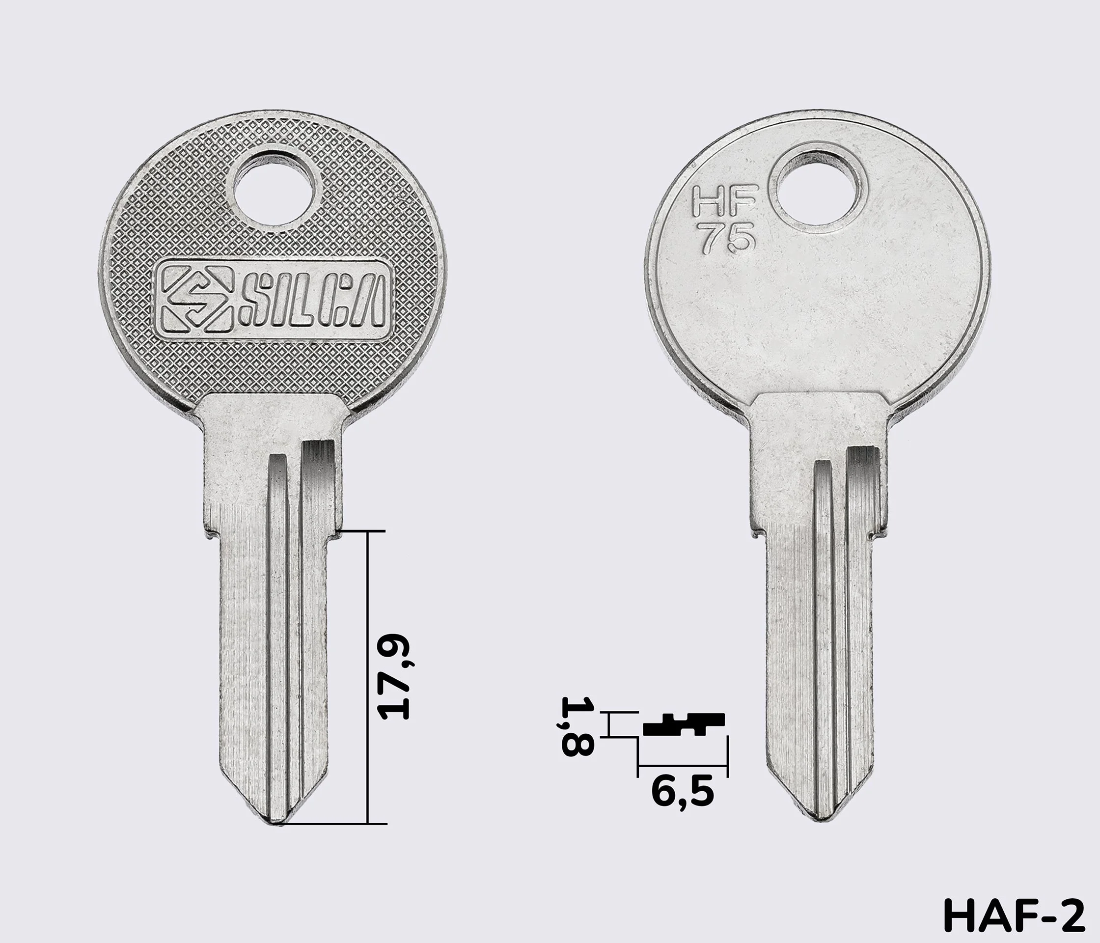 HF75 заготовка ключа английский профиль