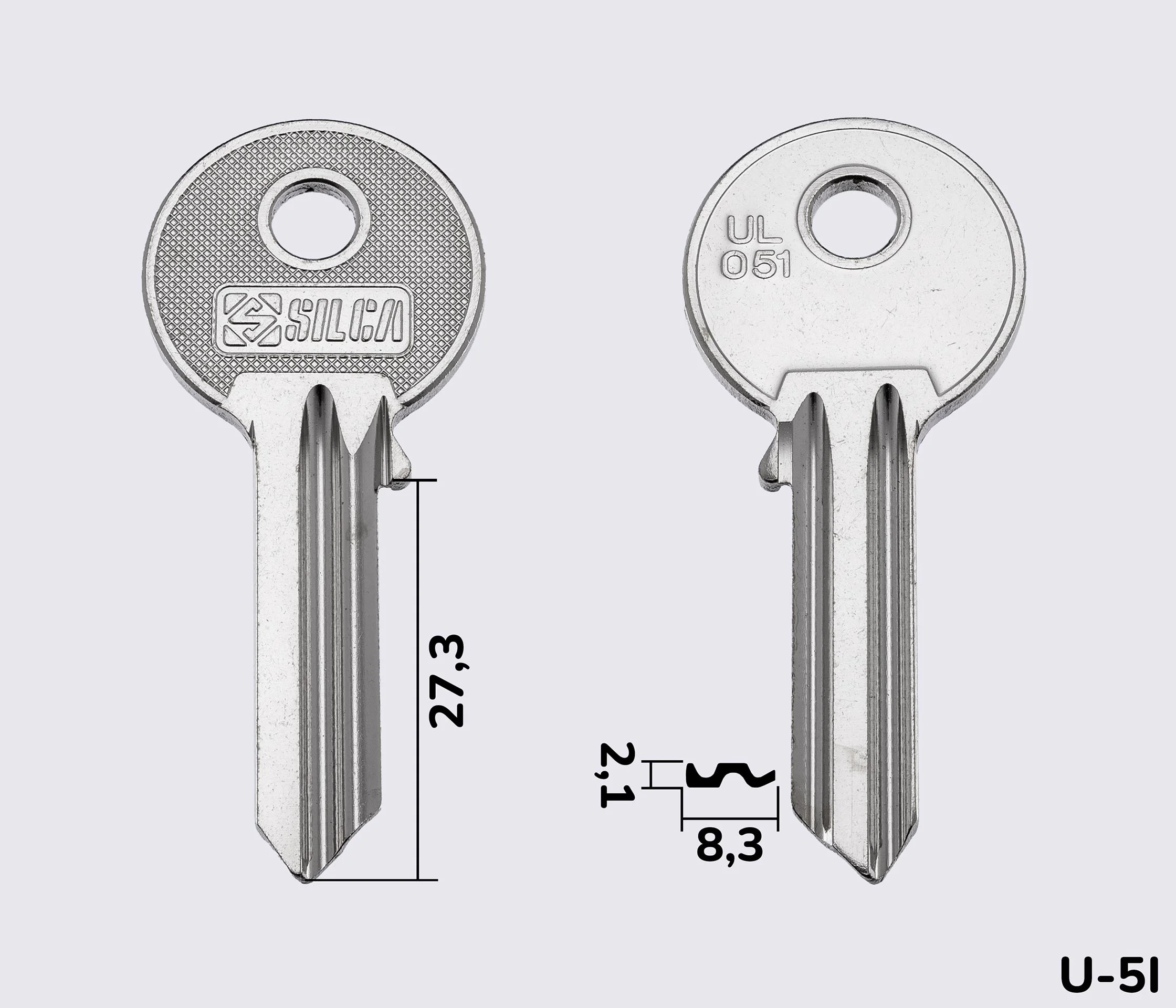 UL051 Silca заготовка ключа англійський профіль