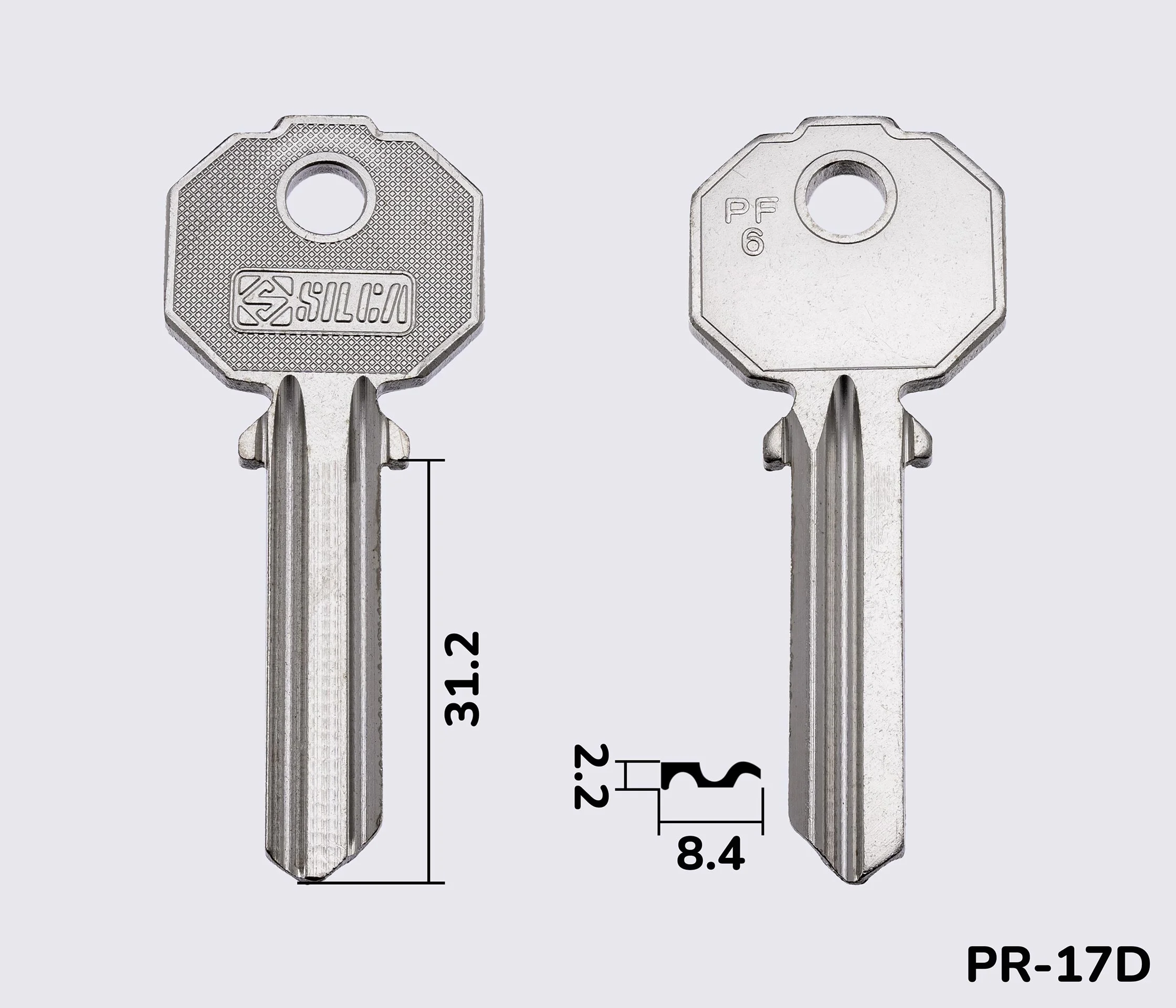 PF6 Silca заготовка ключа англійський профіль