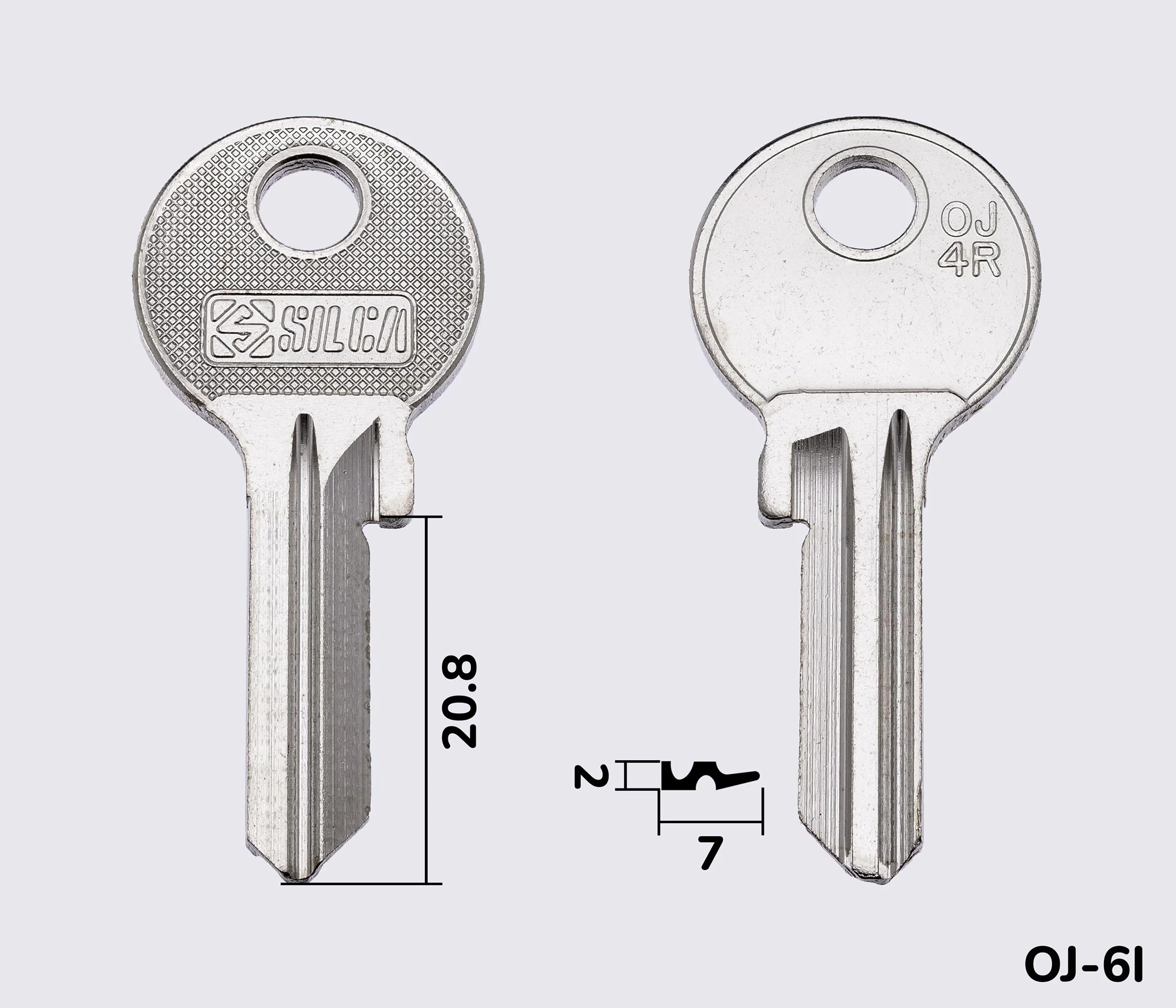 OJ4R Silca заготовка ключа англійський профіль