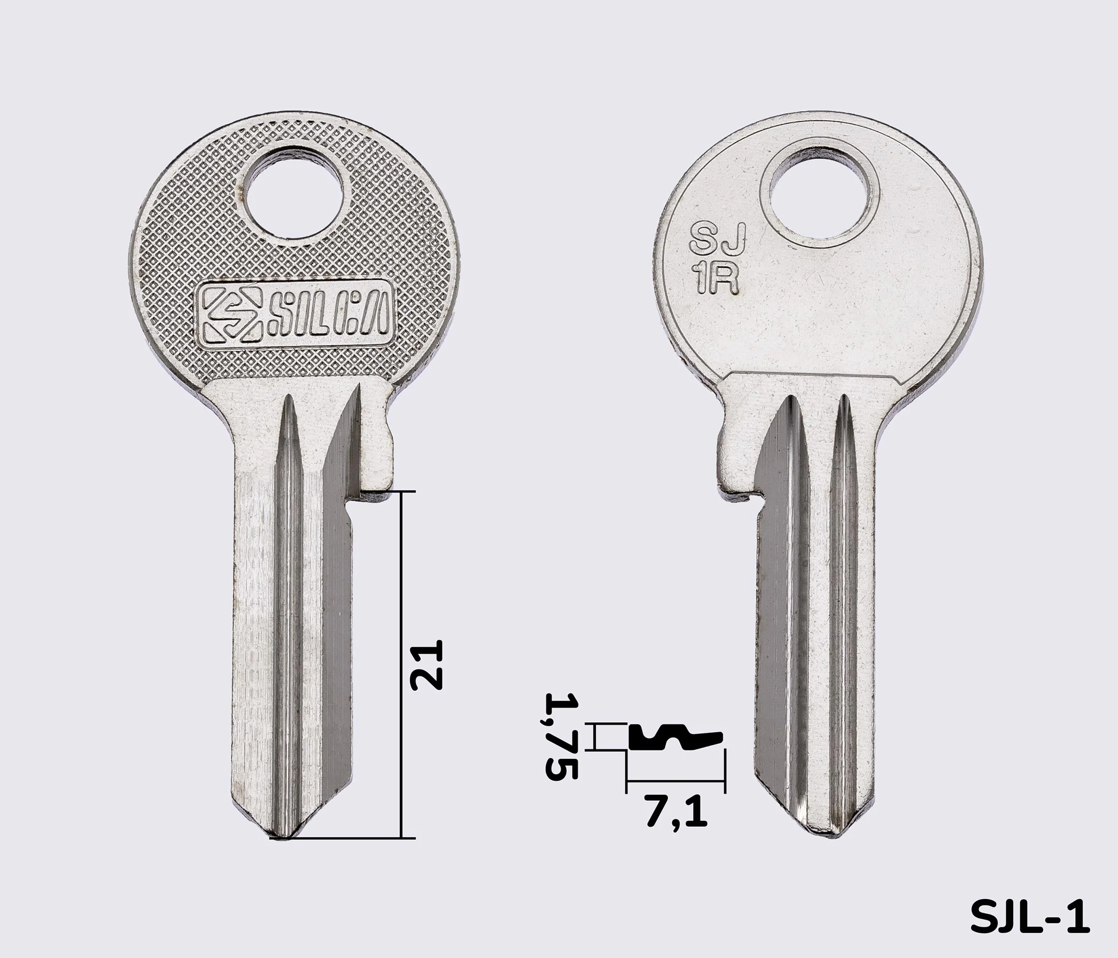 SJ1R Silca заготовка ключа англійський профіль