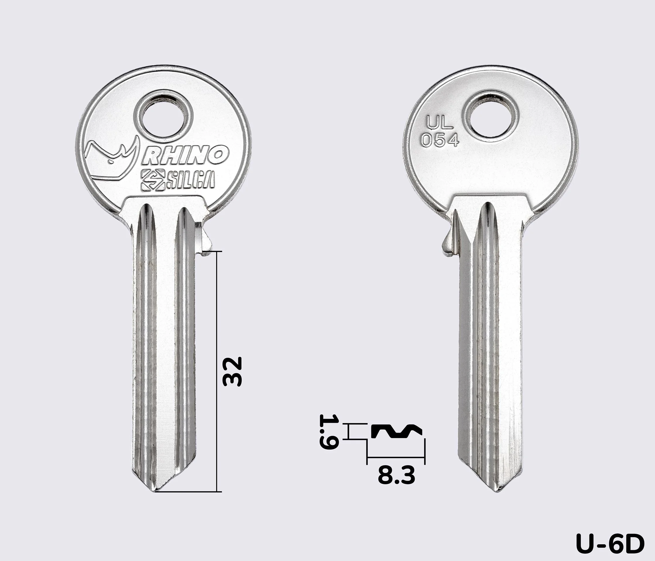 UL054 Silca заготовка ключа англійський профіль