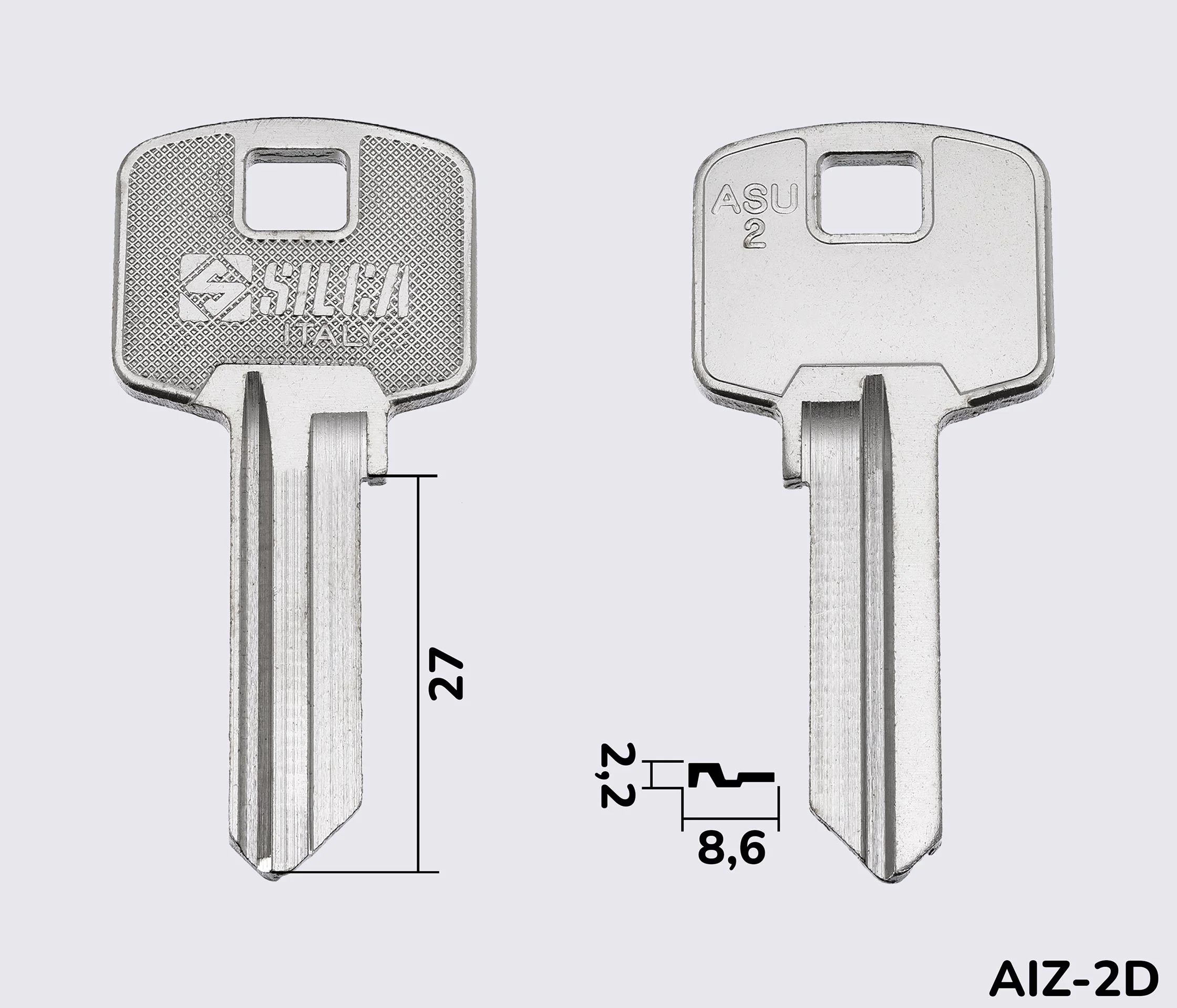 ASU2 Silca заготовка ключа англійський профіль