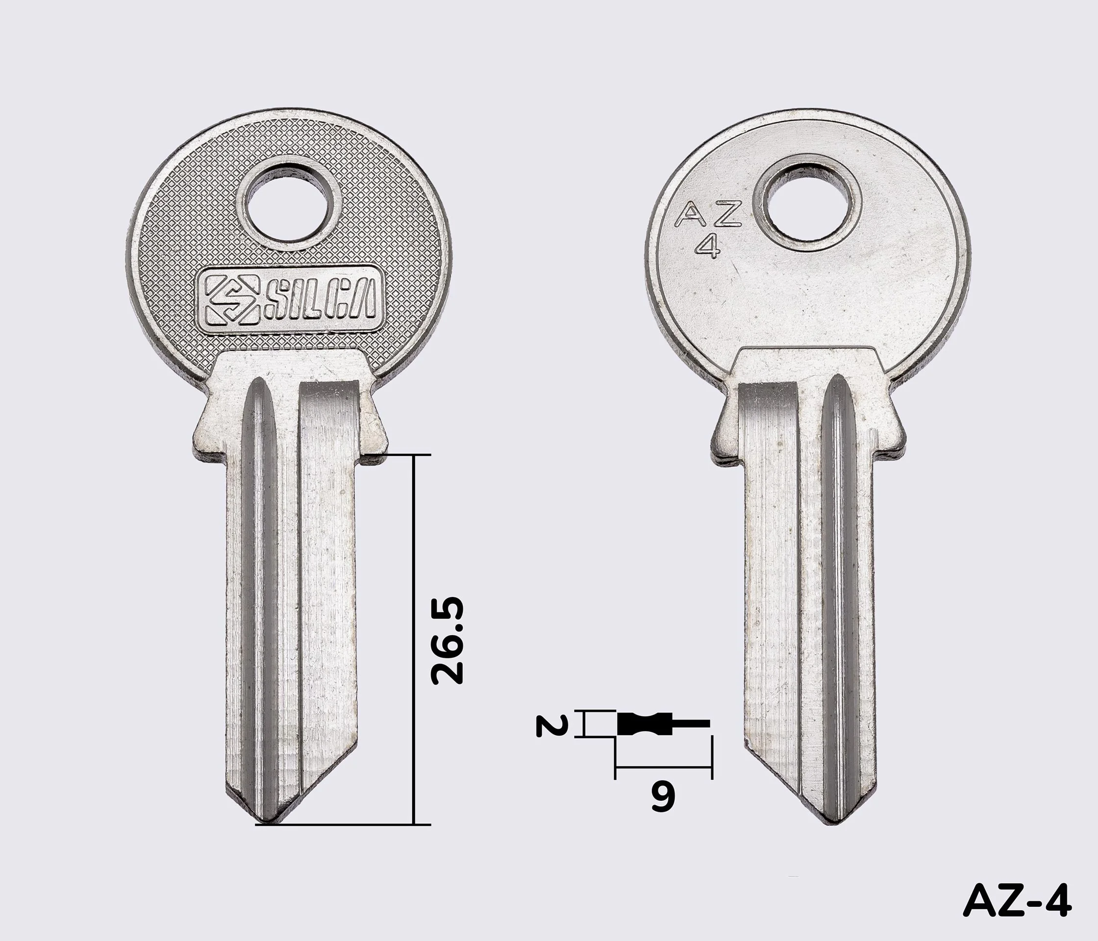 AZ4 Silca заготовка ключа англійський профіль
