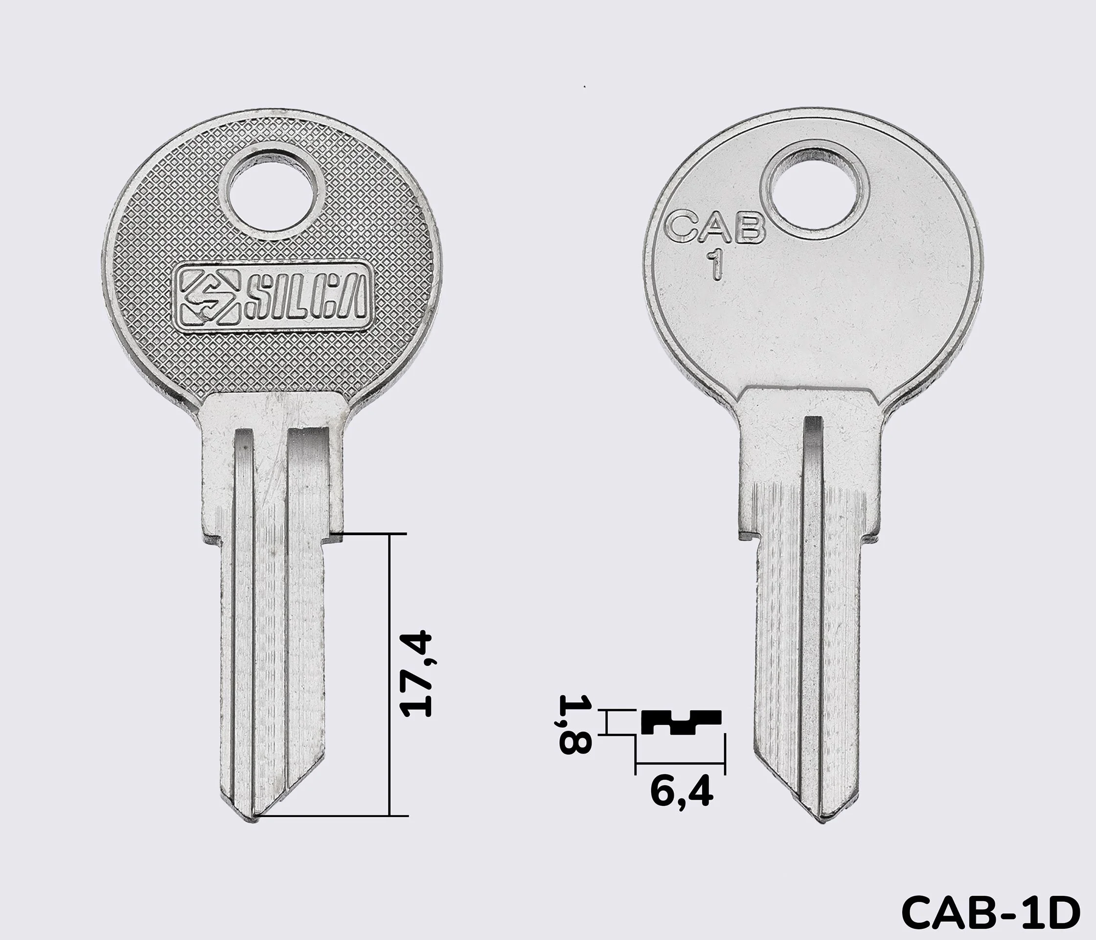 CAB1 Silca заготовка ключа англійський профіль