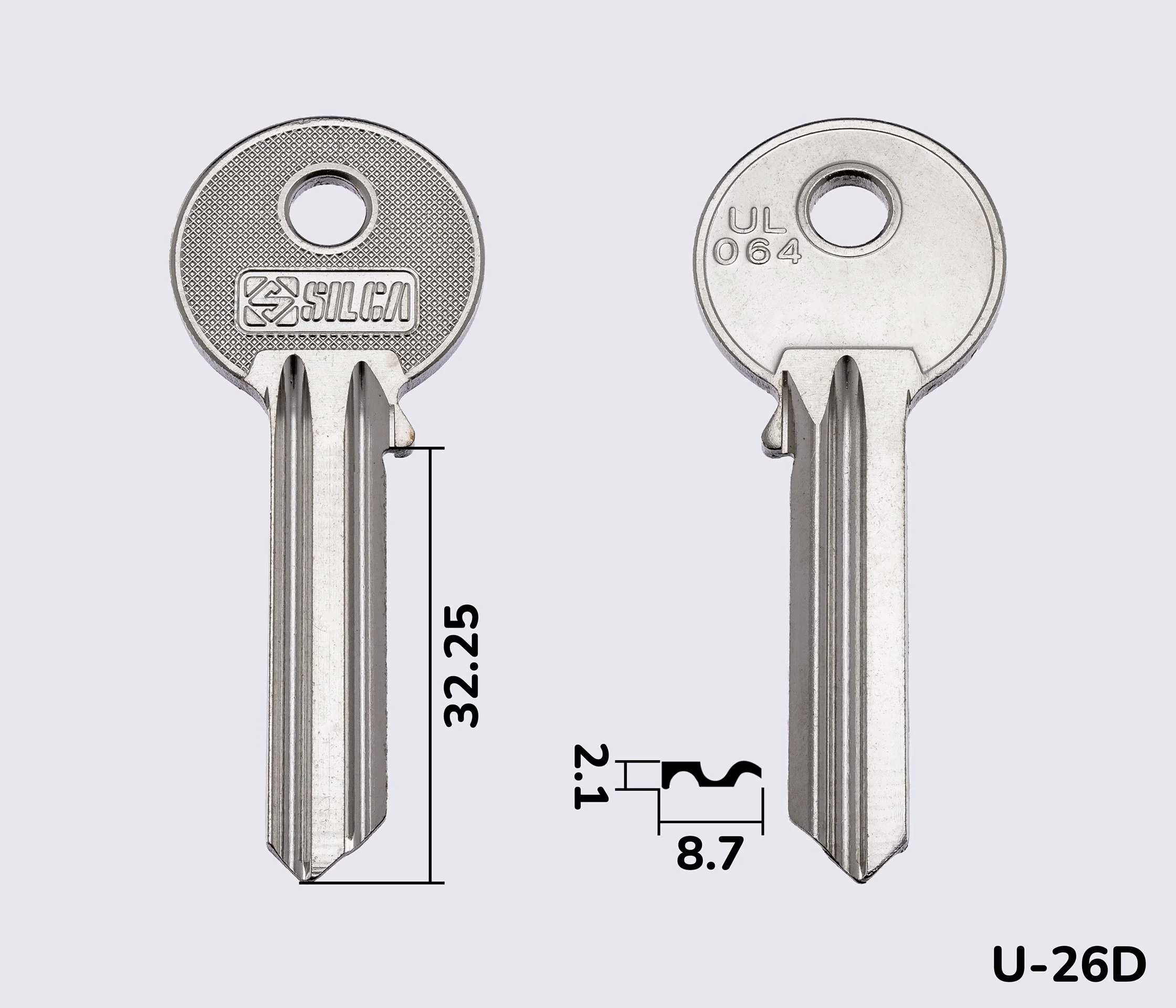 UL064 Silca заготовка ключа англійський профіль