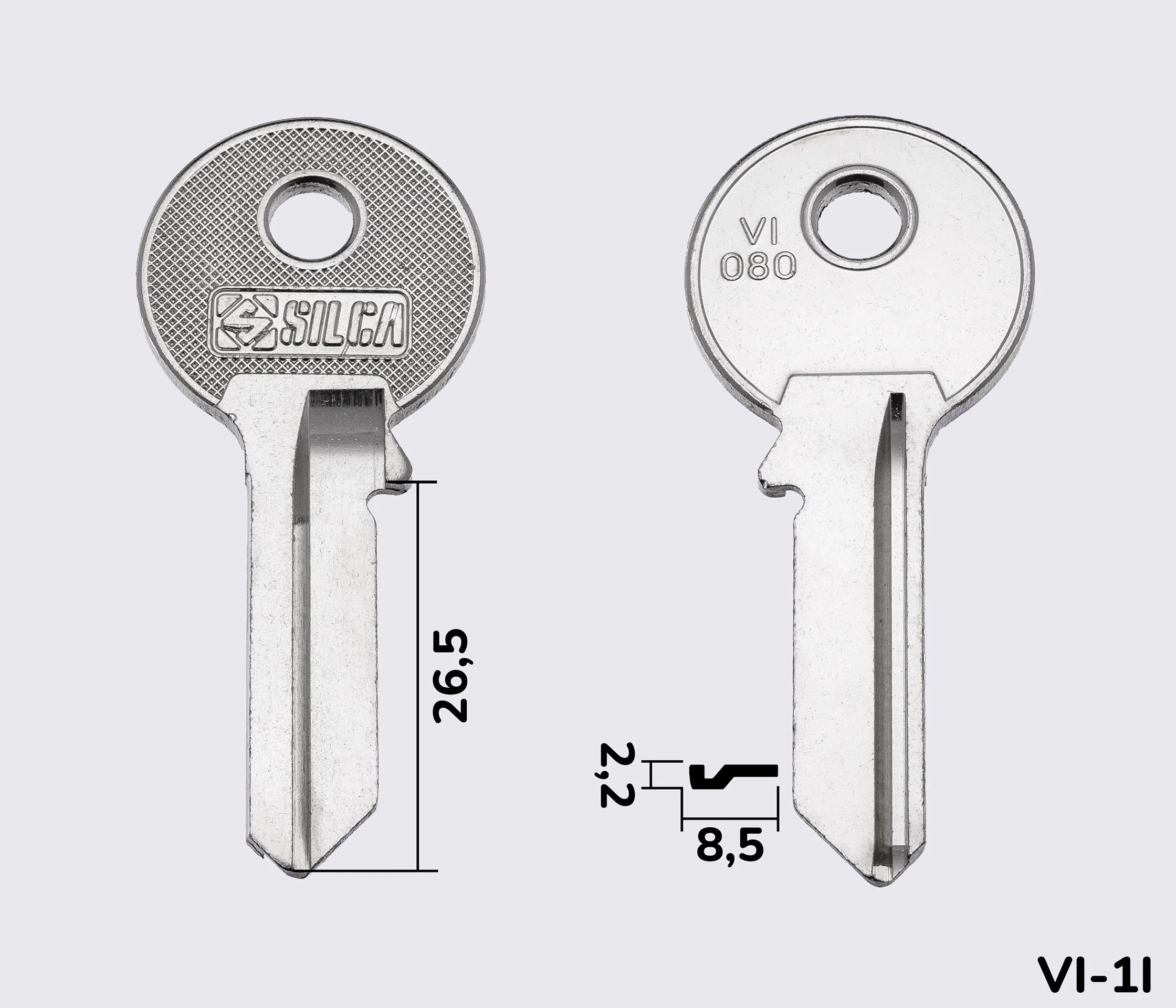 VI080 Silca заготовка ключа англійський профіль