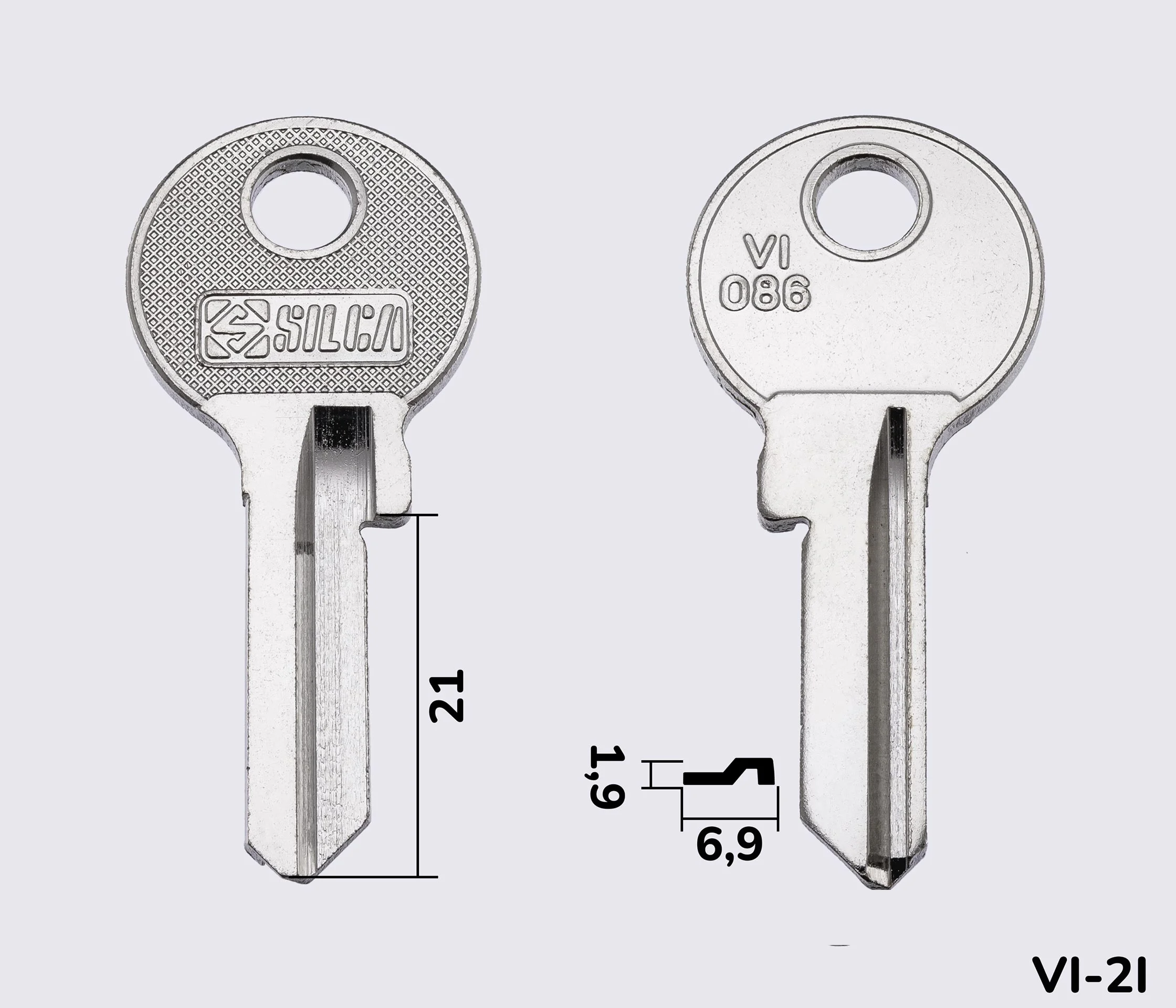 VI086 Silca заготовка ключа англійський профіль