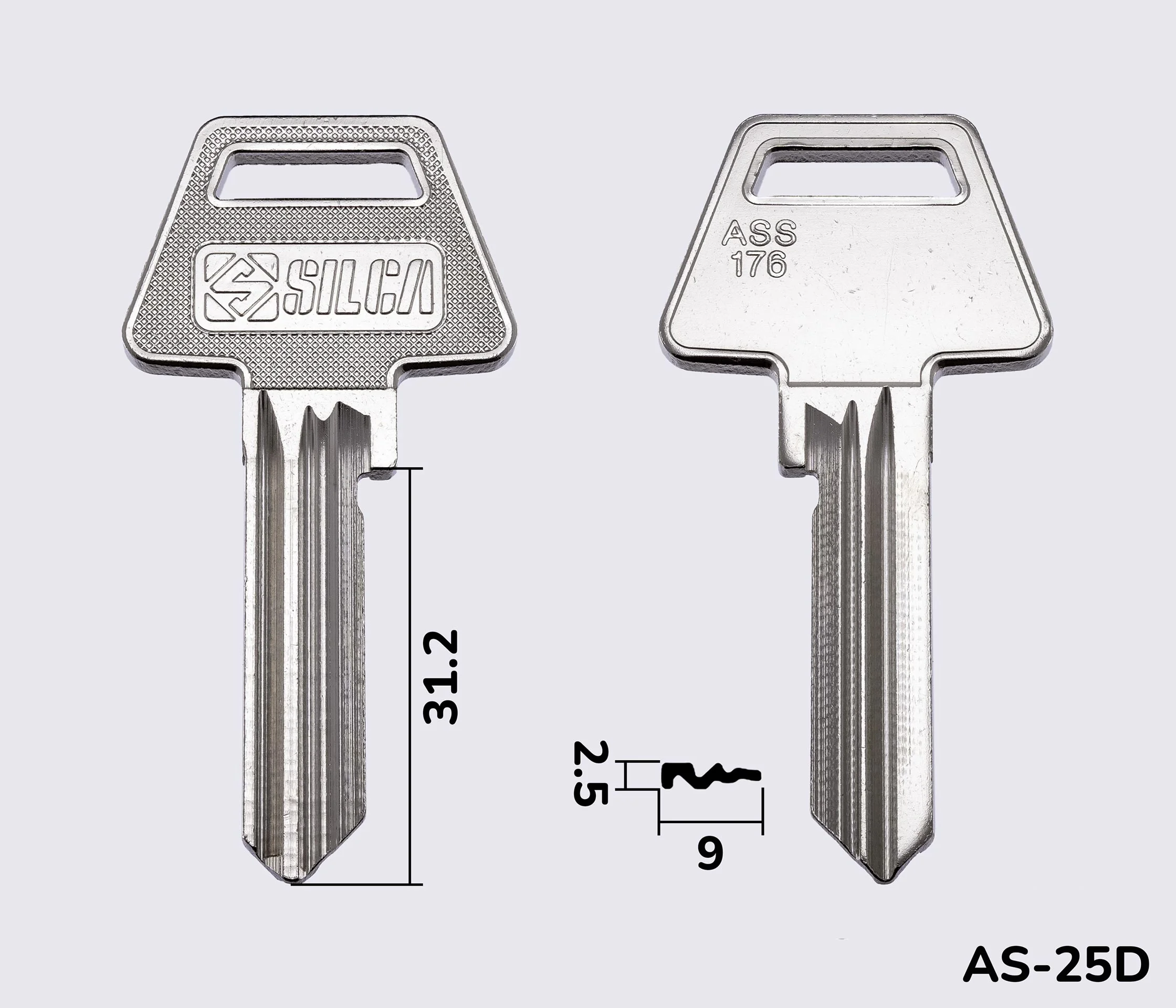 ASS176 Silca заготовка ключа англійський профіль