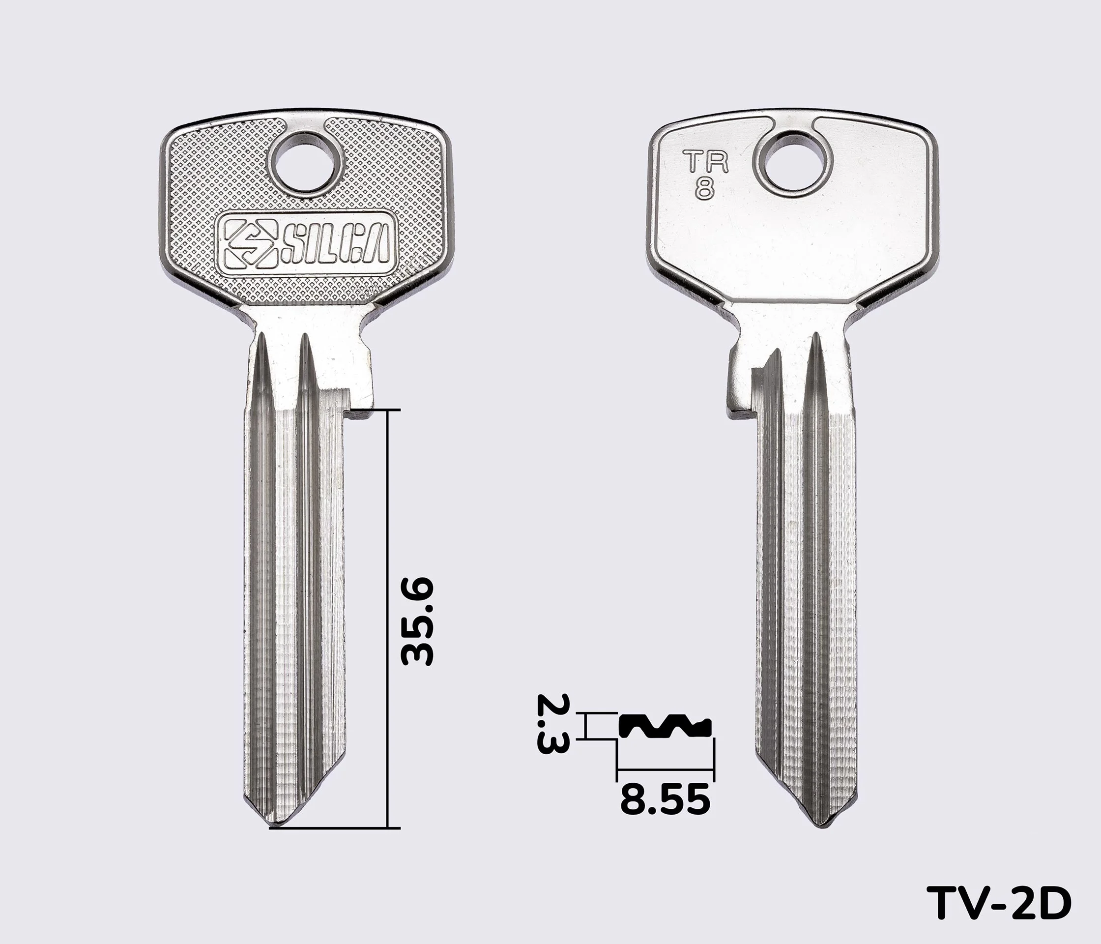 TR8 Silca заготовка ключа англійський профіль