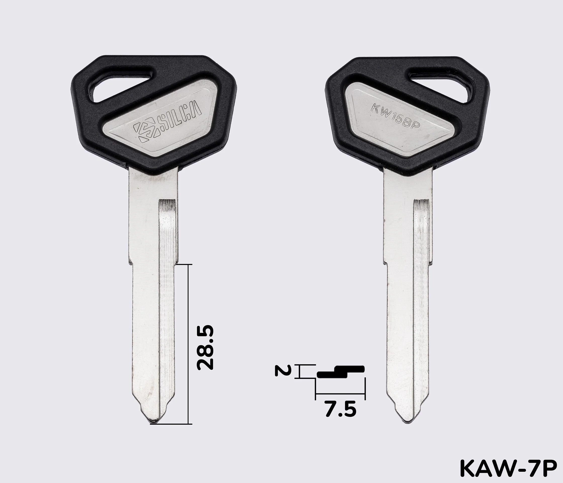 KW15BP (латунь) Silca заготовка автомобільного ключа