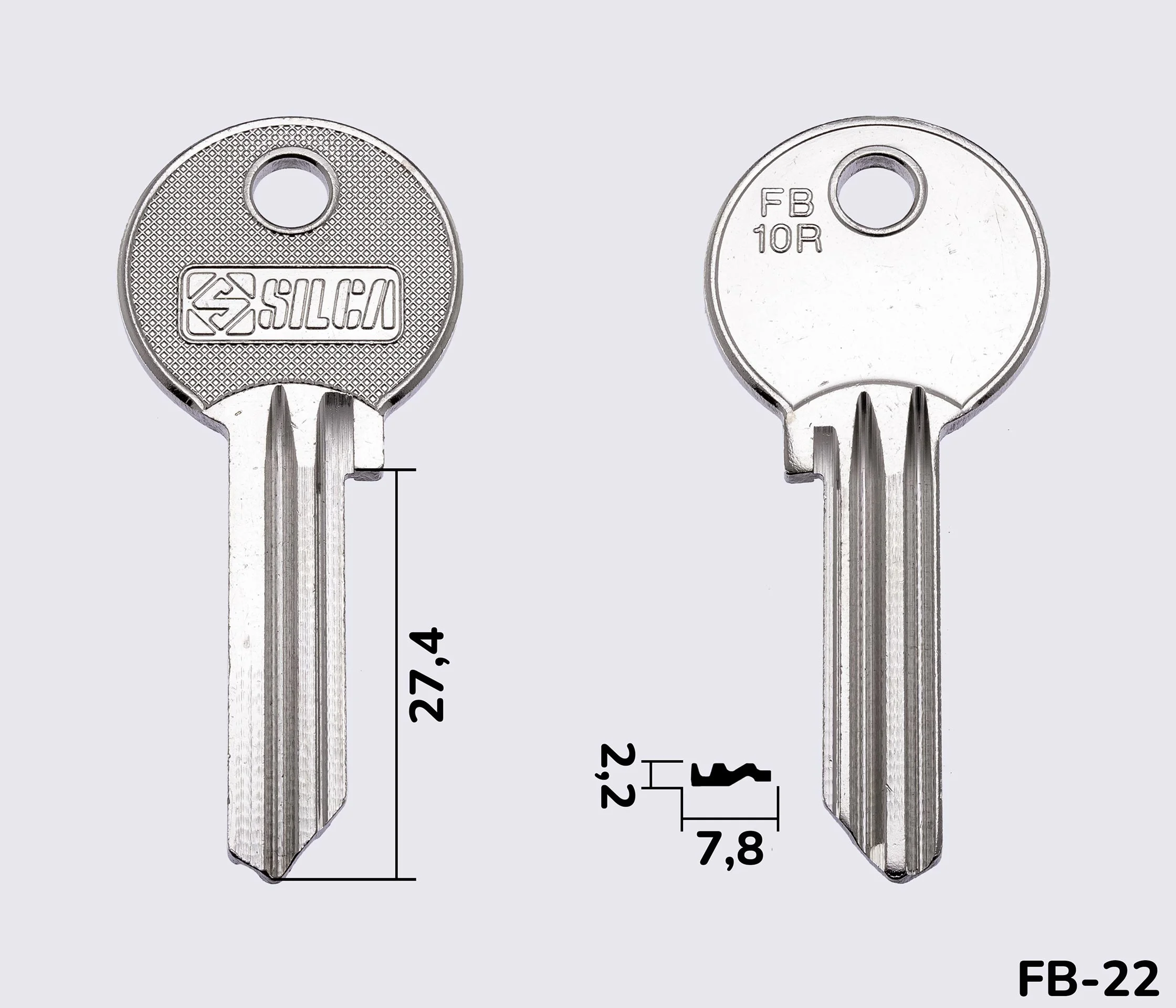 FB10R Silca заготовка ключа англійський профіль