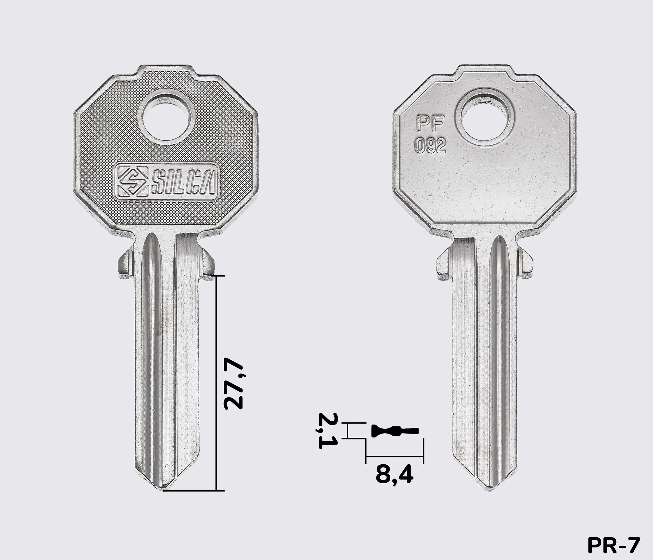 PF092 Silca заготовка ключа англійський профіль