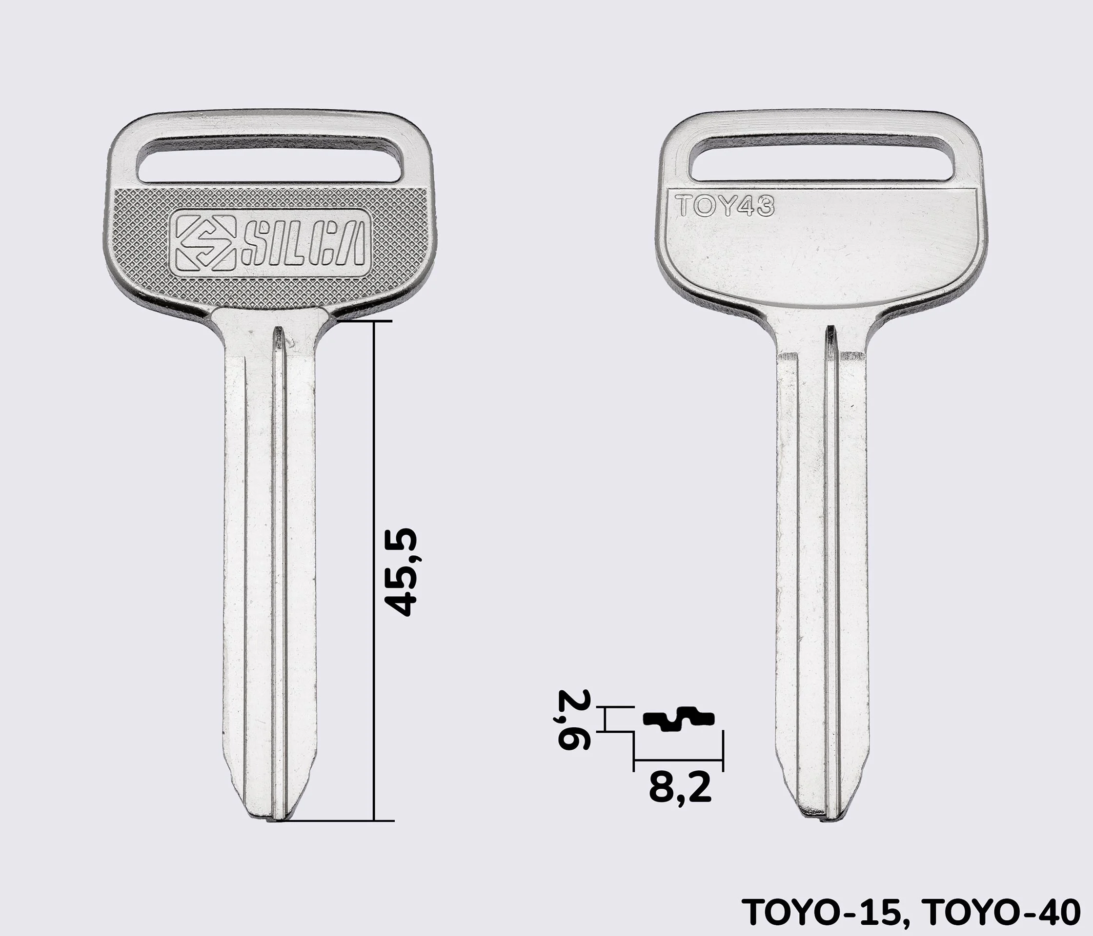 TOY43 Silca заготовка автомобільного ключа