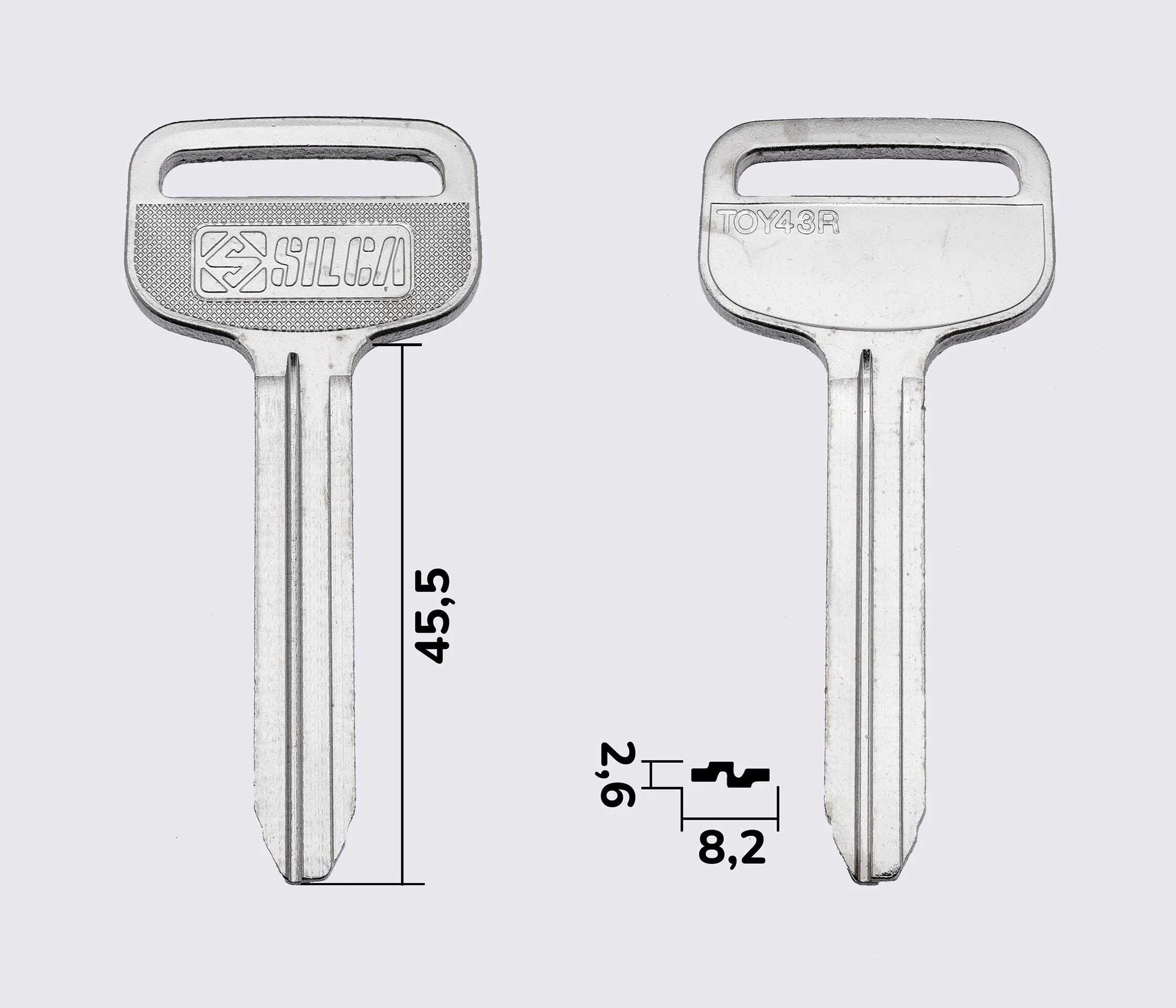 TOY43R (сталь) Silca заготовка автомобільного ключа