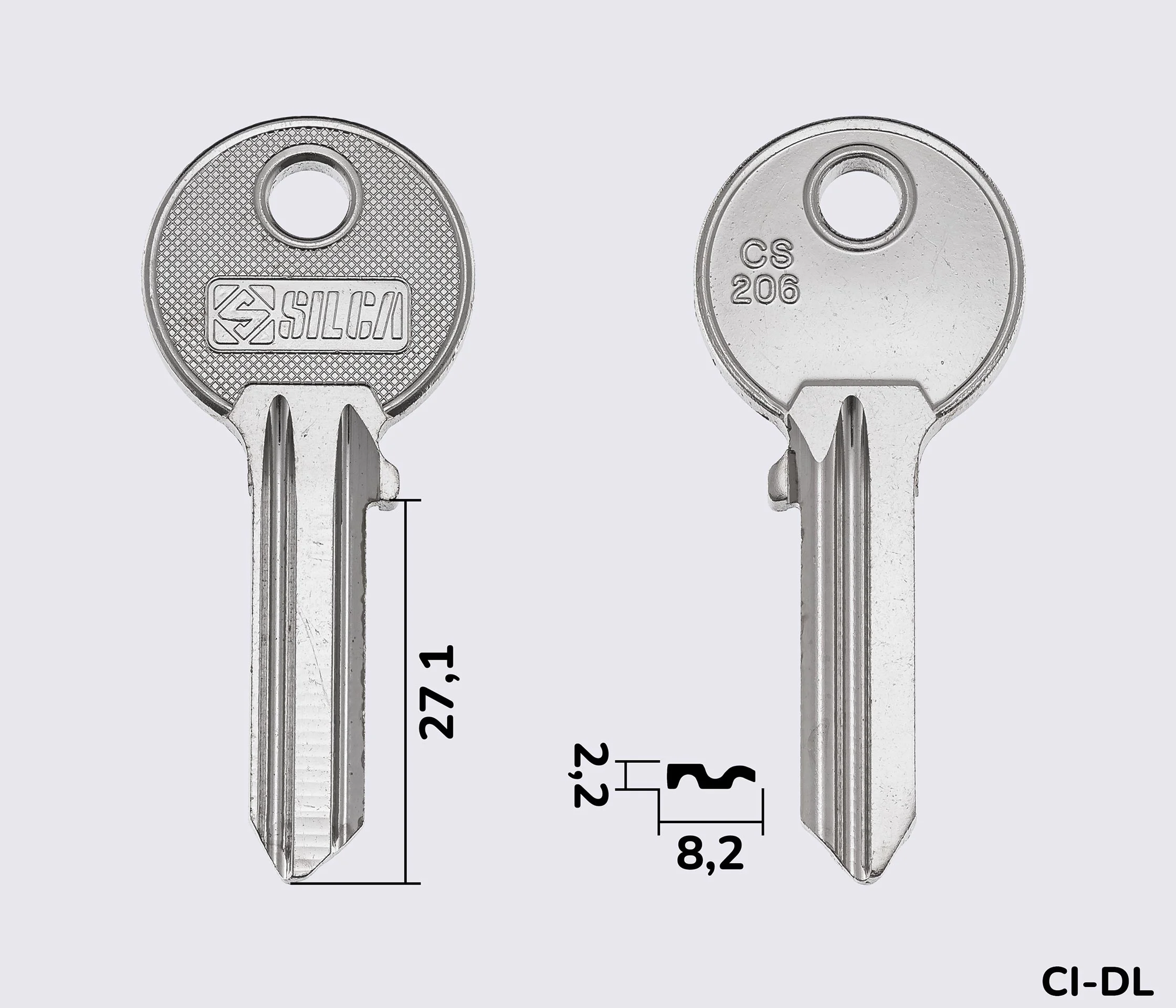 CS206 Silca заготовка ключа англійський профіль