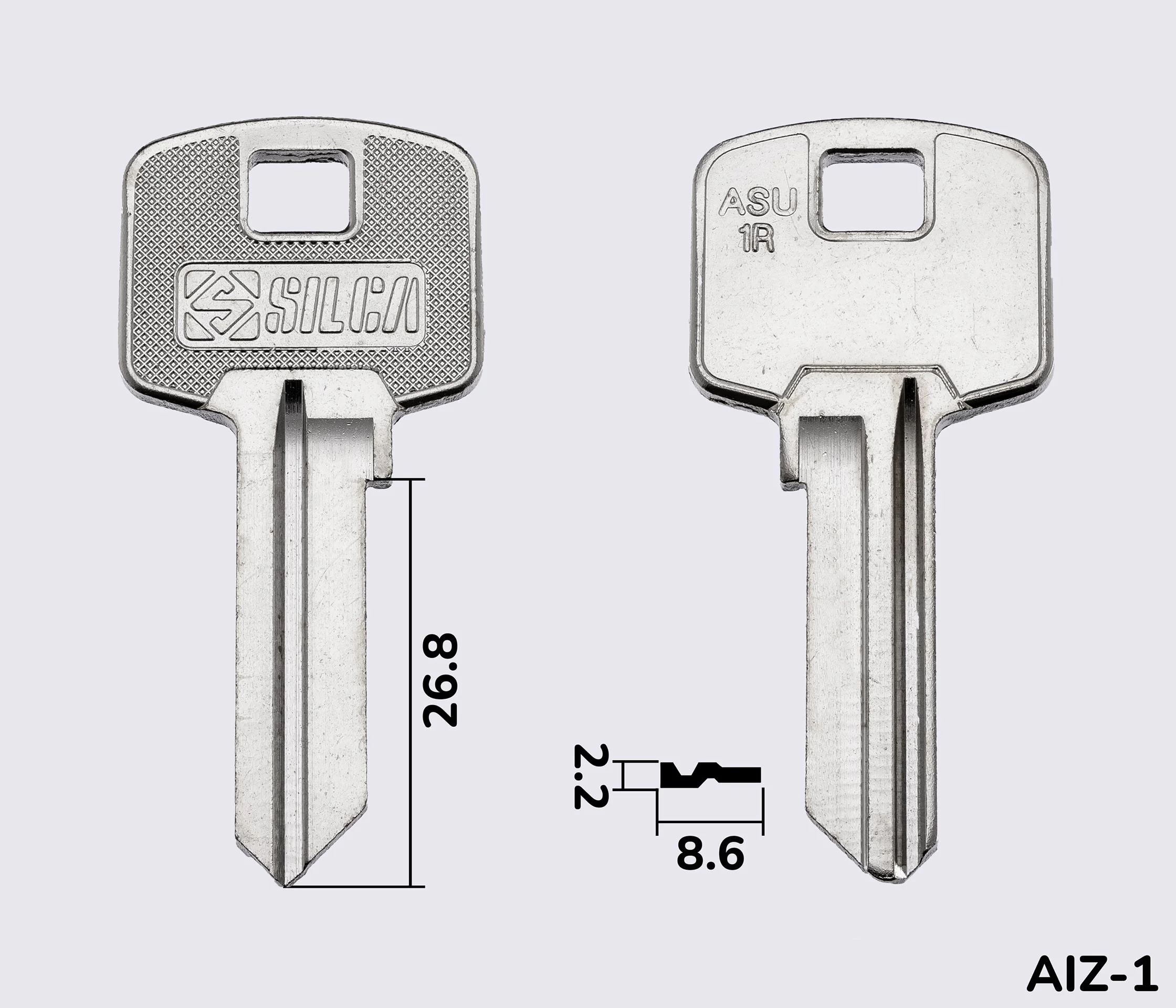ASU1R Silca заготовка ключа англійський профіль