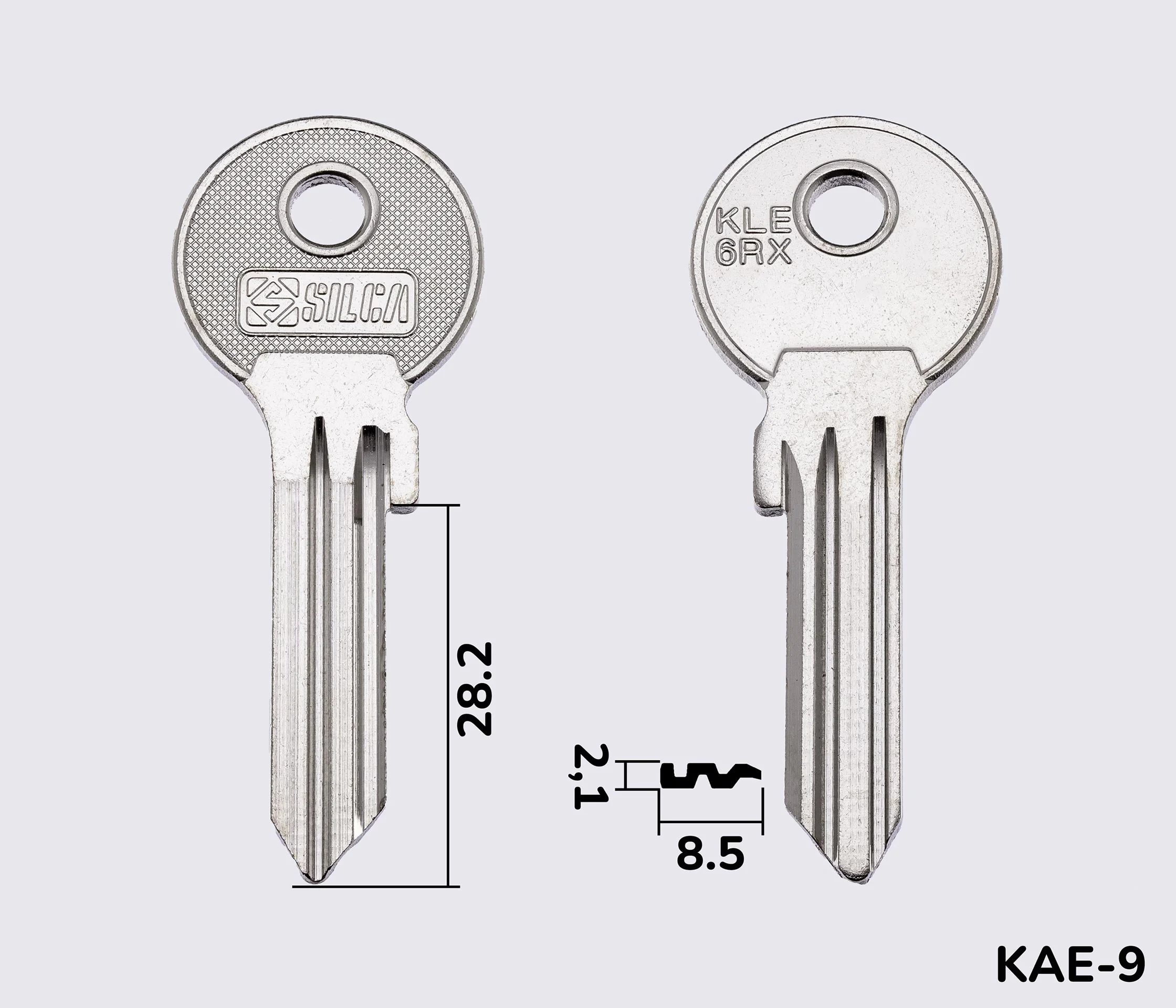 KLE6RX Silca заготовка ключа английский профиль