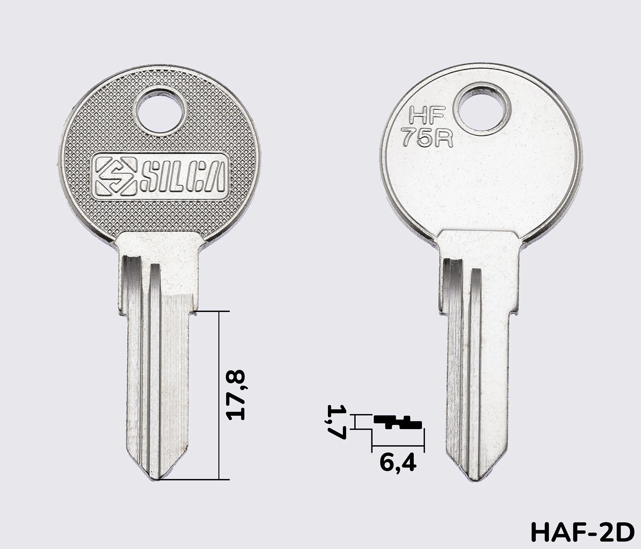 HF75R Silca заготовка ключа англійський профіль