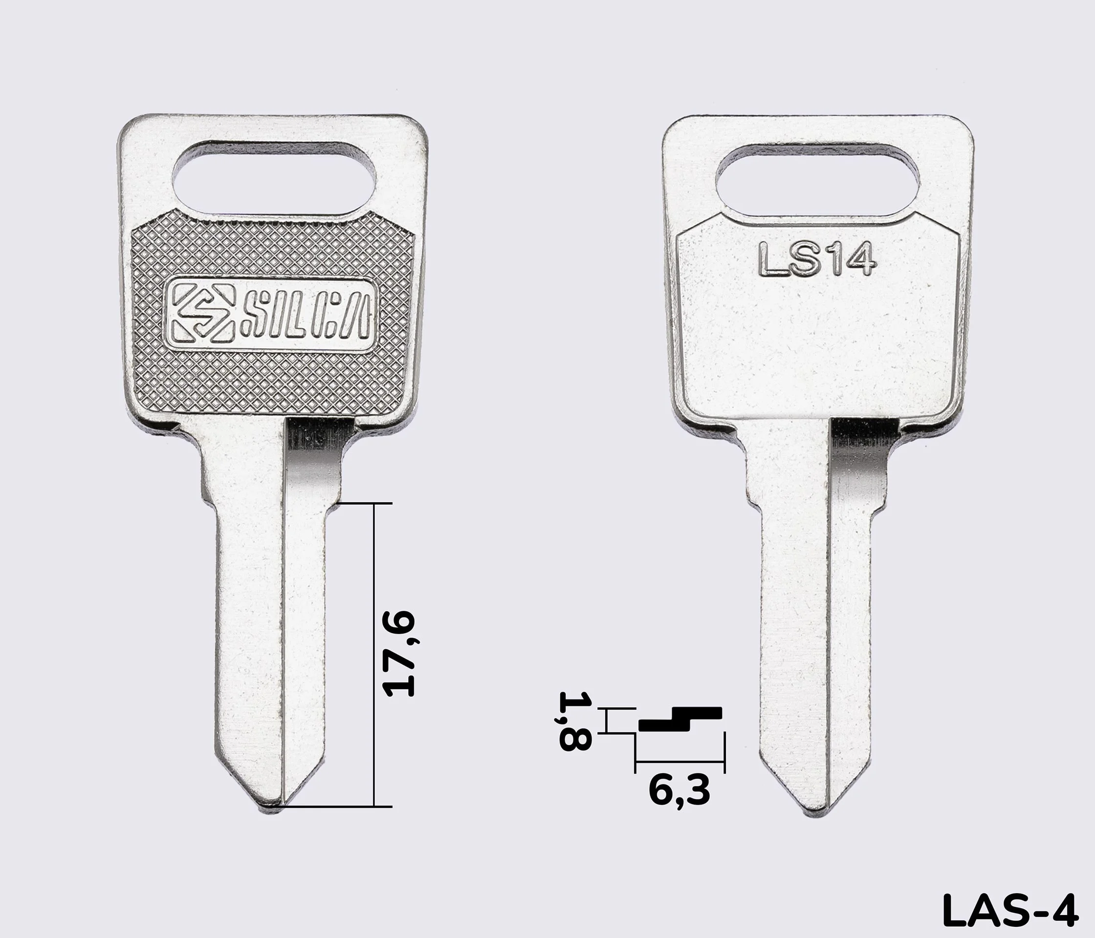 LS14 Silca заготовка ключа англійський профіль
