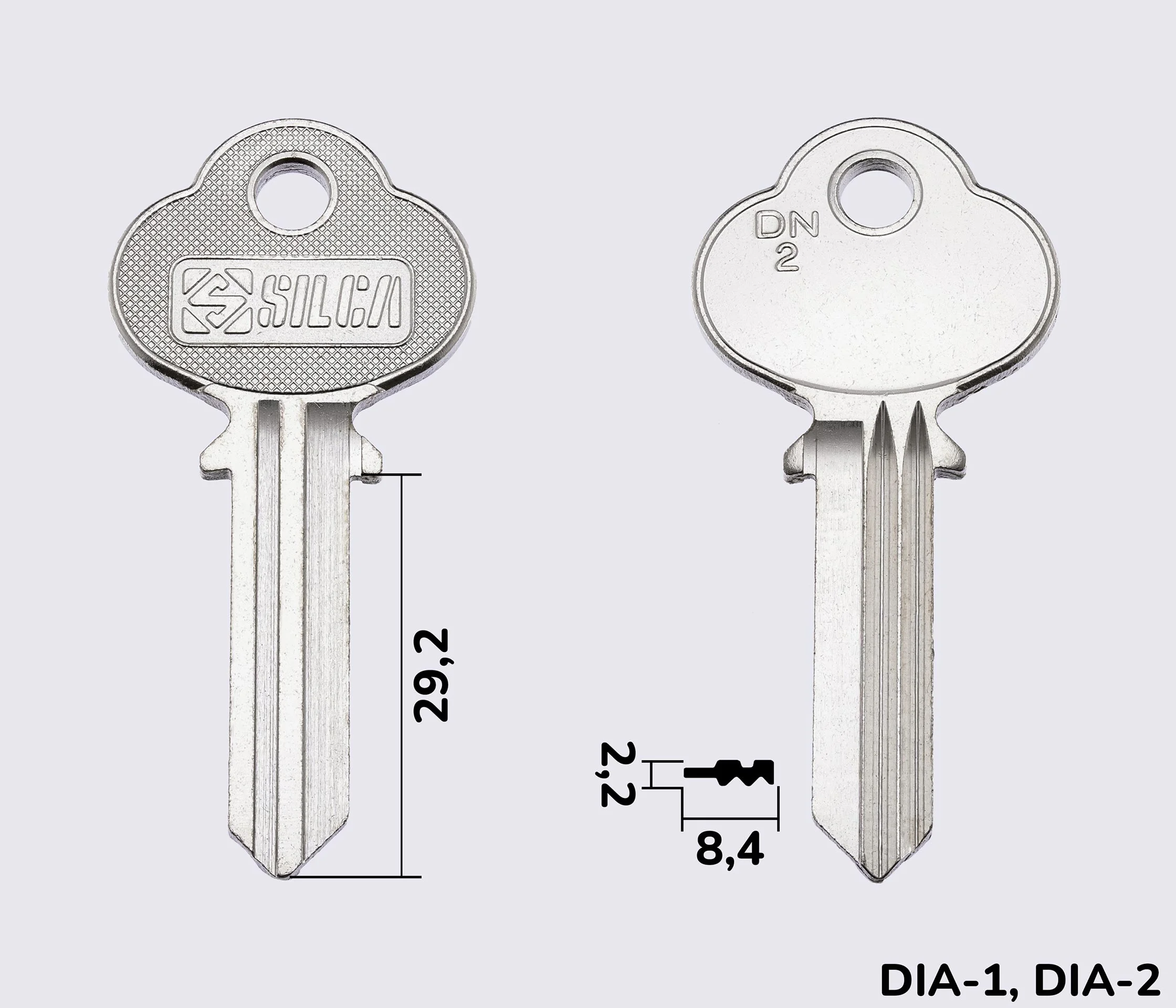 DN2 Silca заготовка ключа англійський профіль