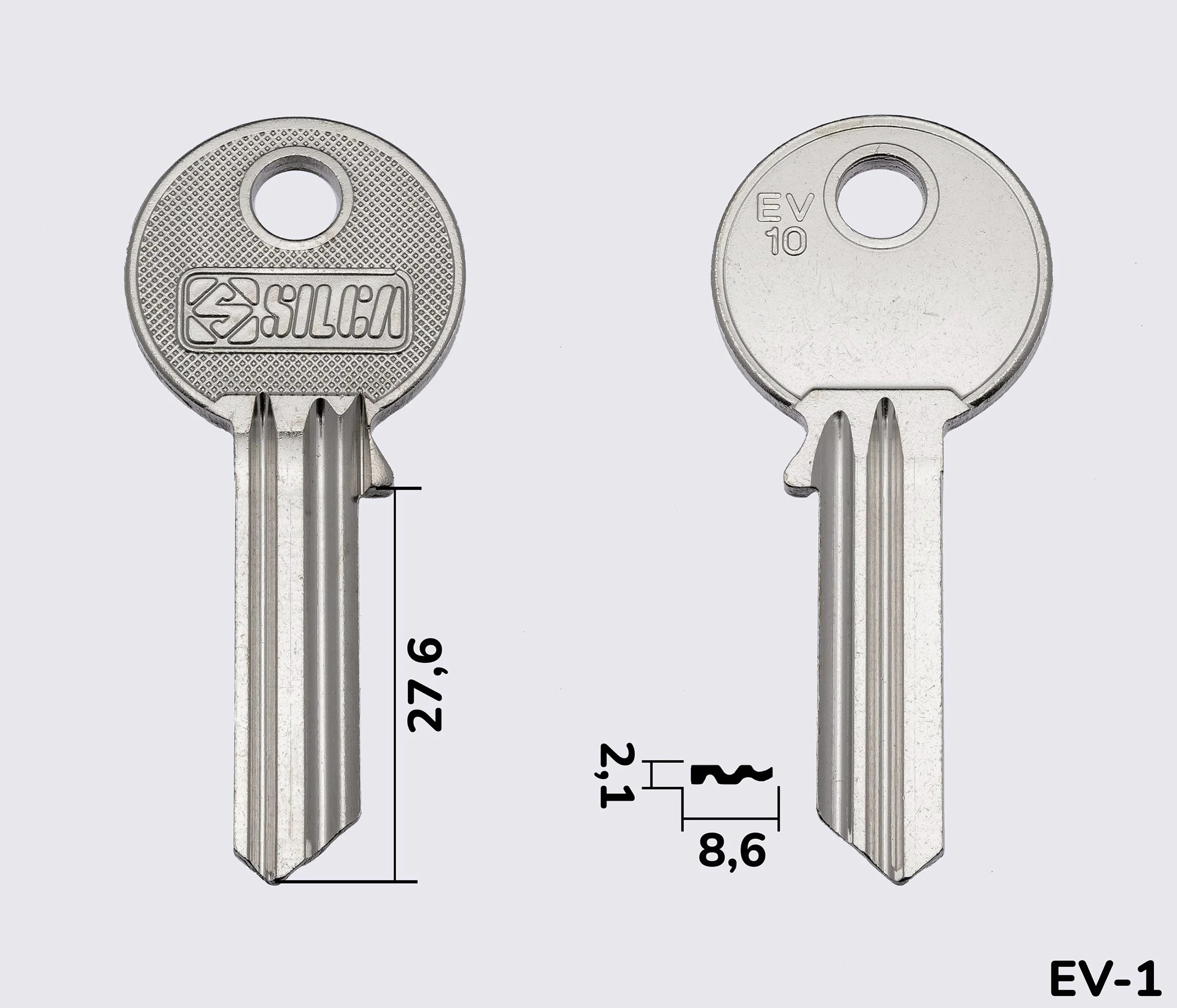 EV10 Silca заготовка ключа англійський профіль
