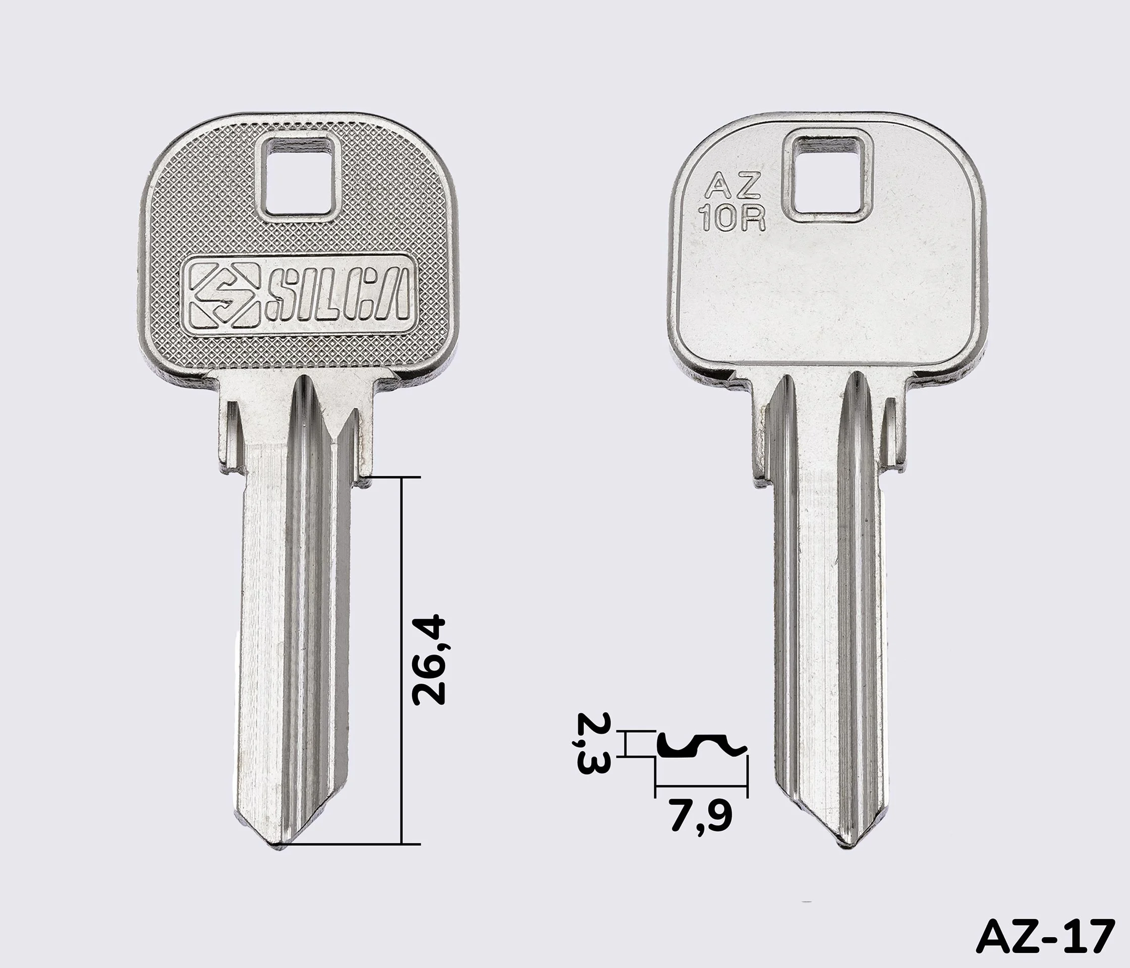 AZ10R Silca заготовка ключа англійський профіль