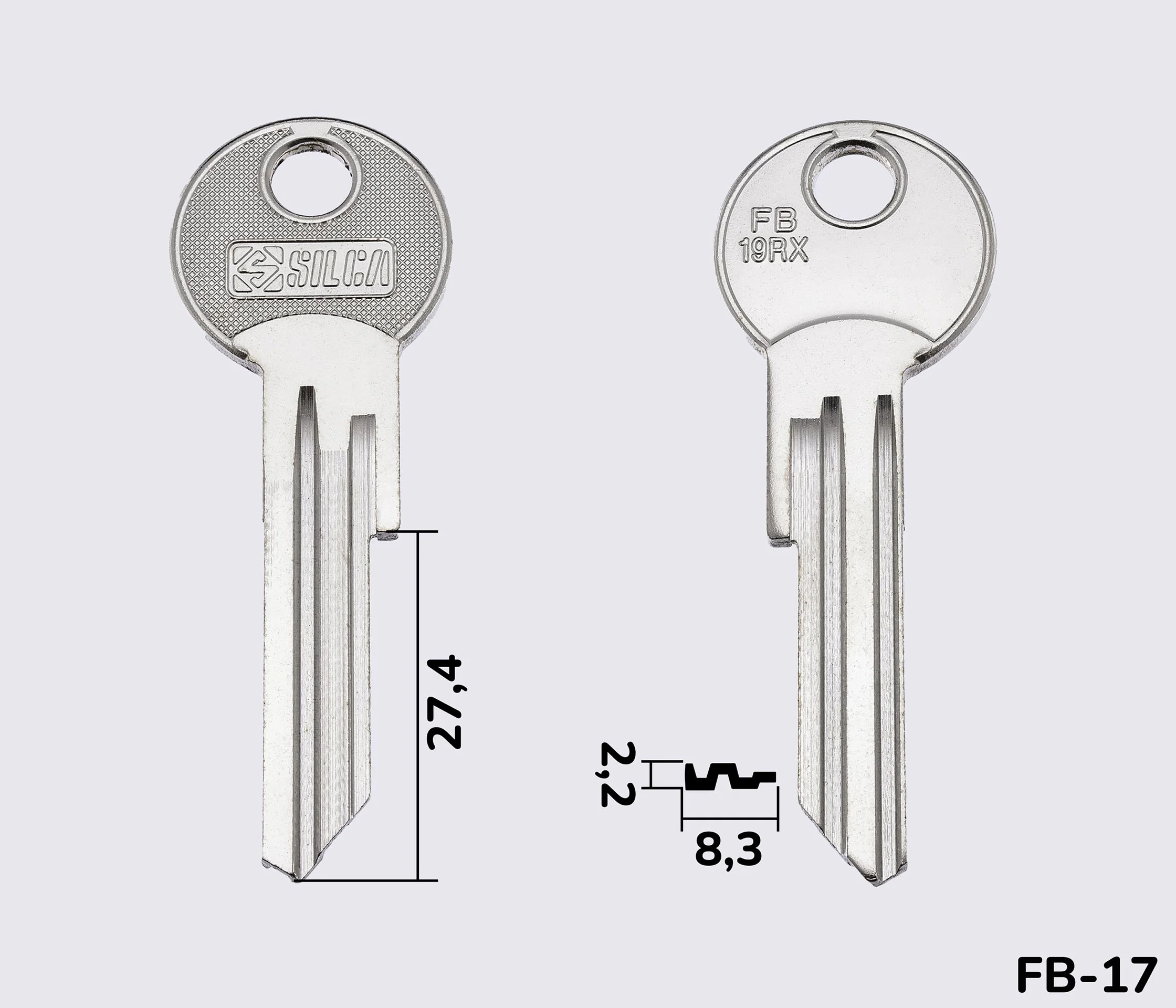 FB19RX Silca заготовка ключа англійський профіль