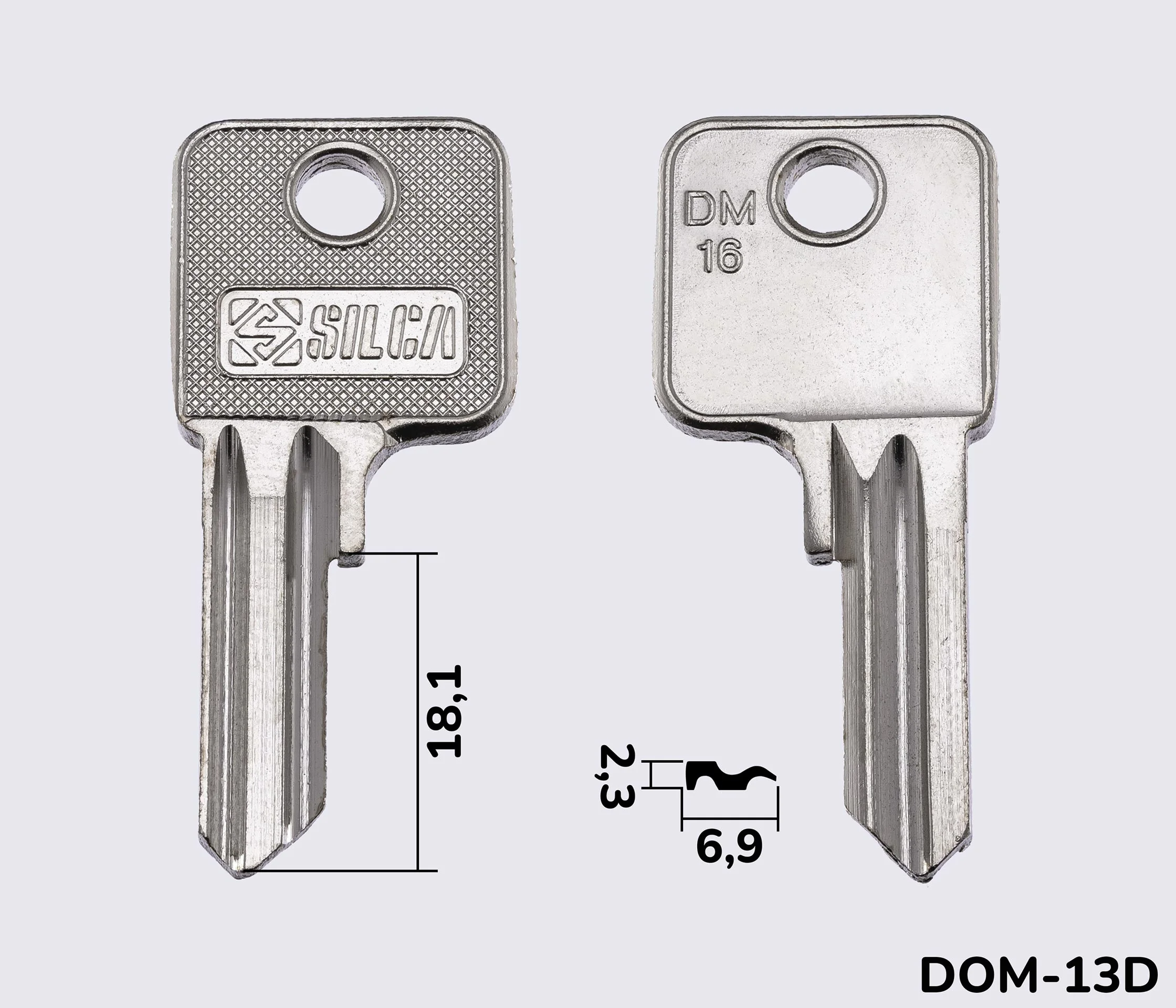 DM16 Silca заготовка ключа англійський профіль