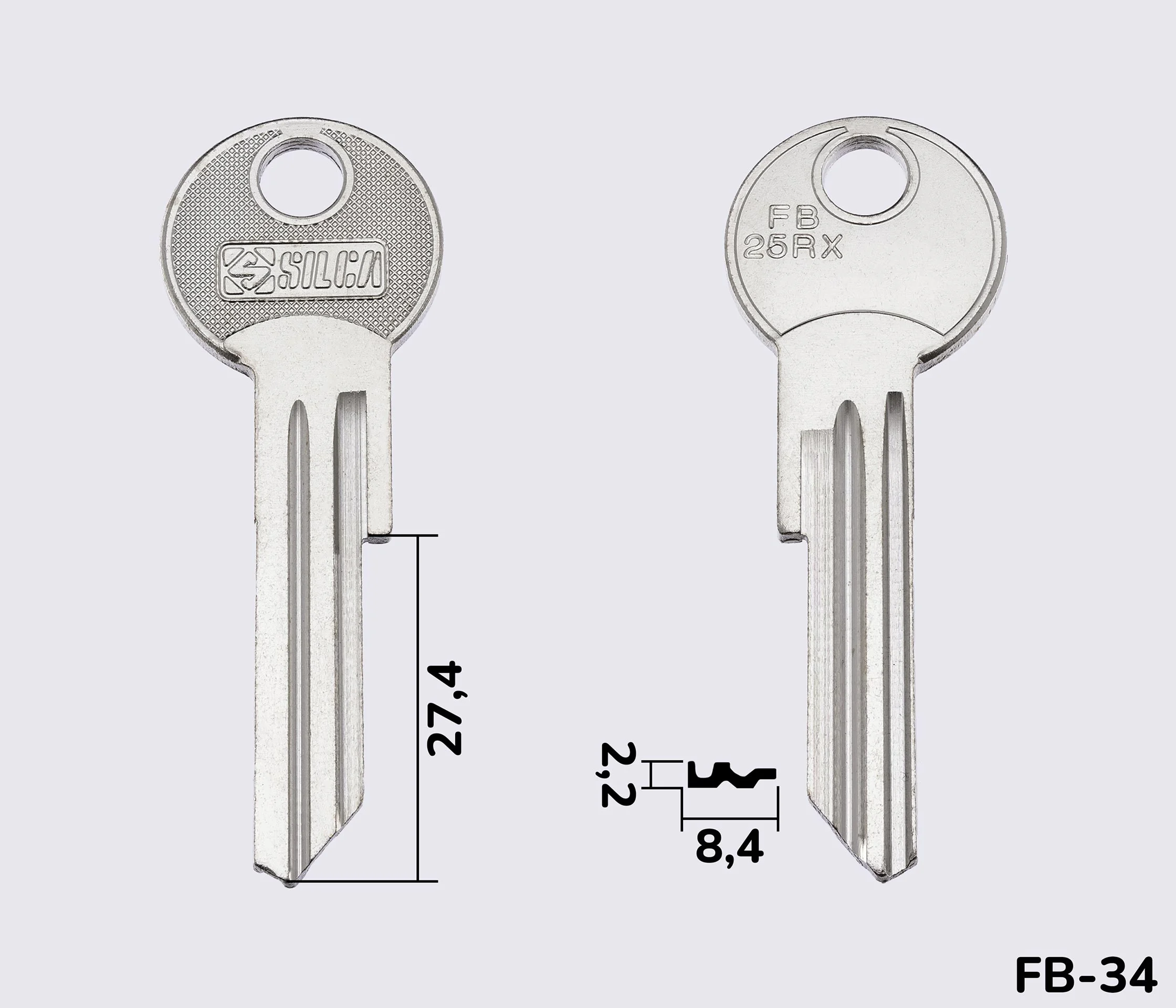 FB25RX Silca заготовка ключа англійський профіль