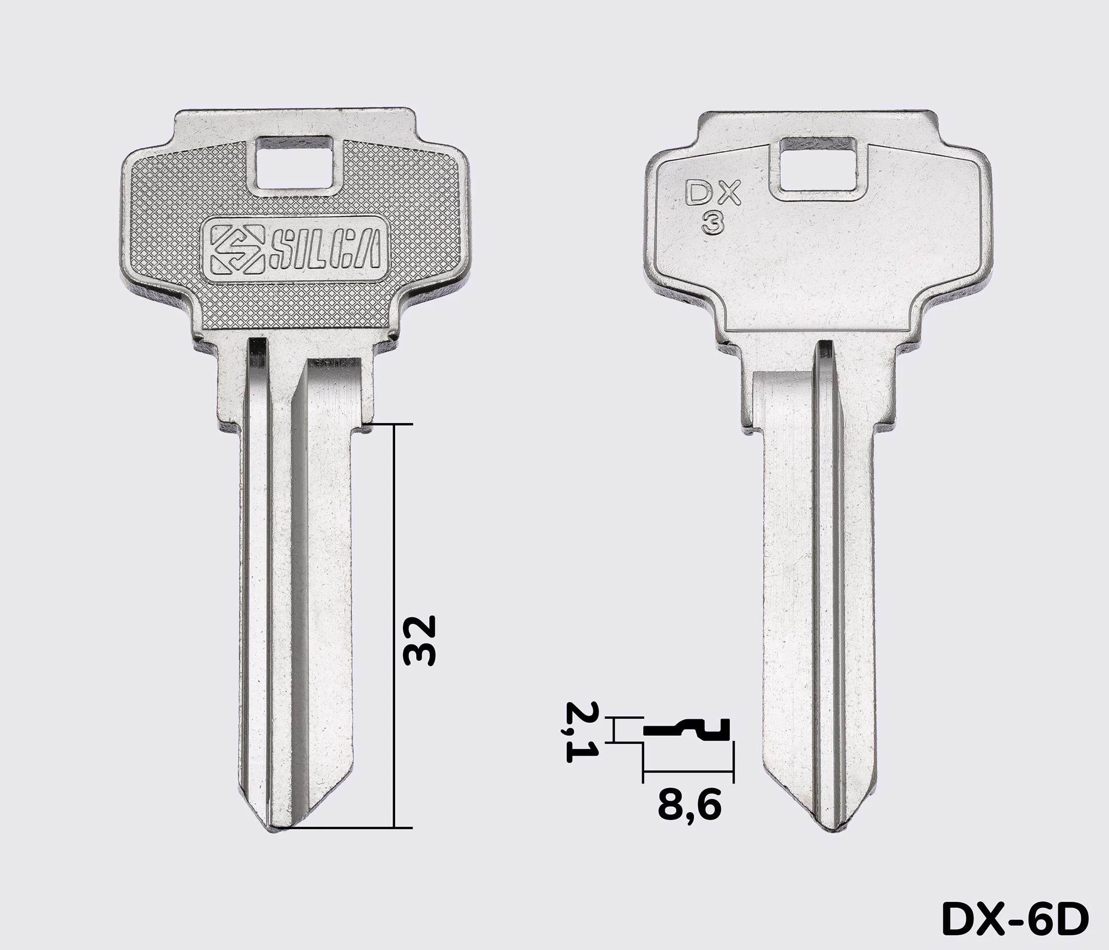DX3 Silca заготовка ключа английский профиль