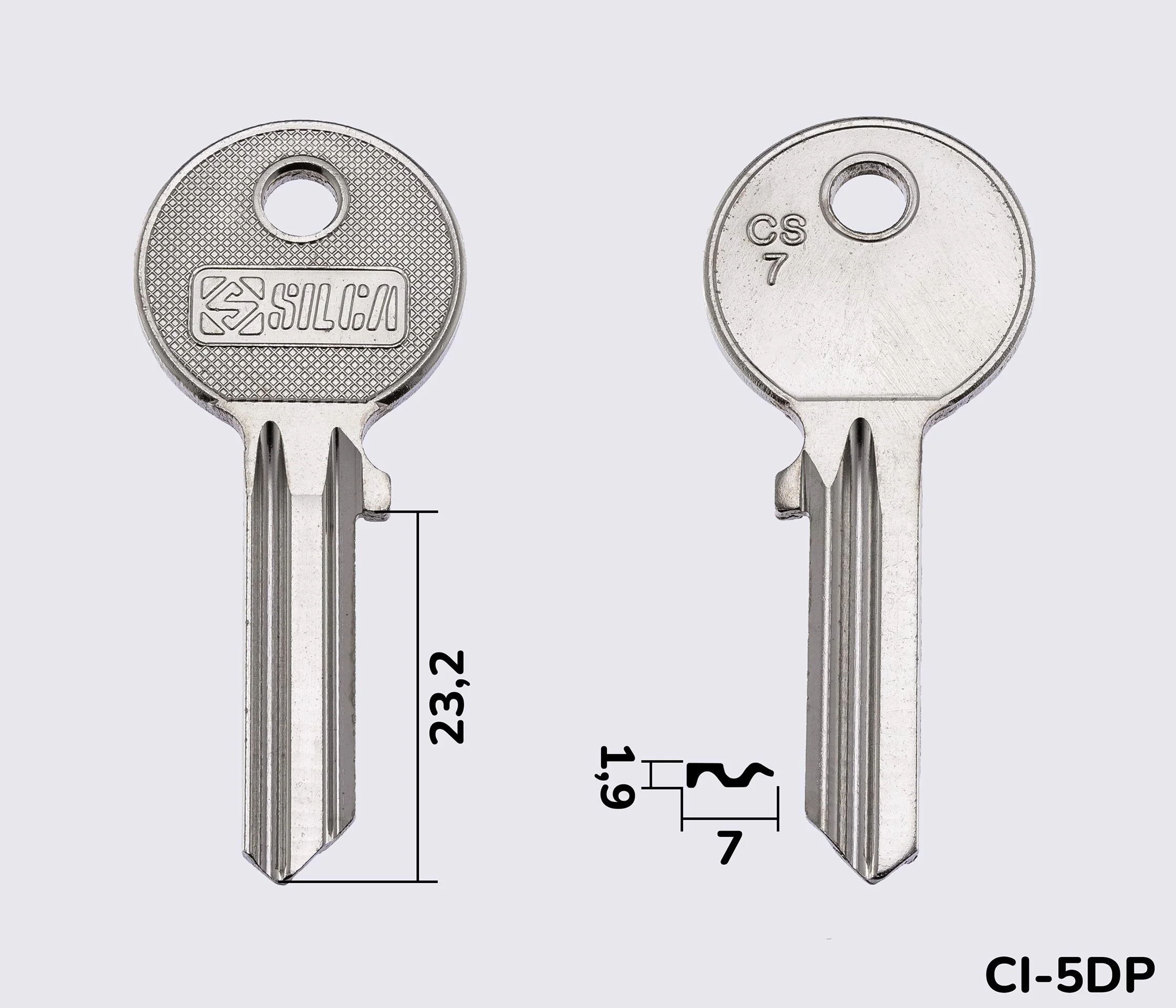CS7 Silca заготовка ключа англійський профіль