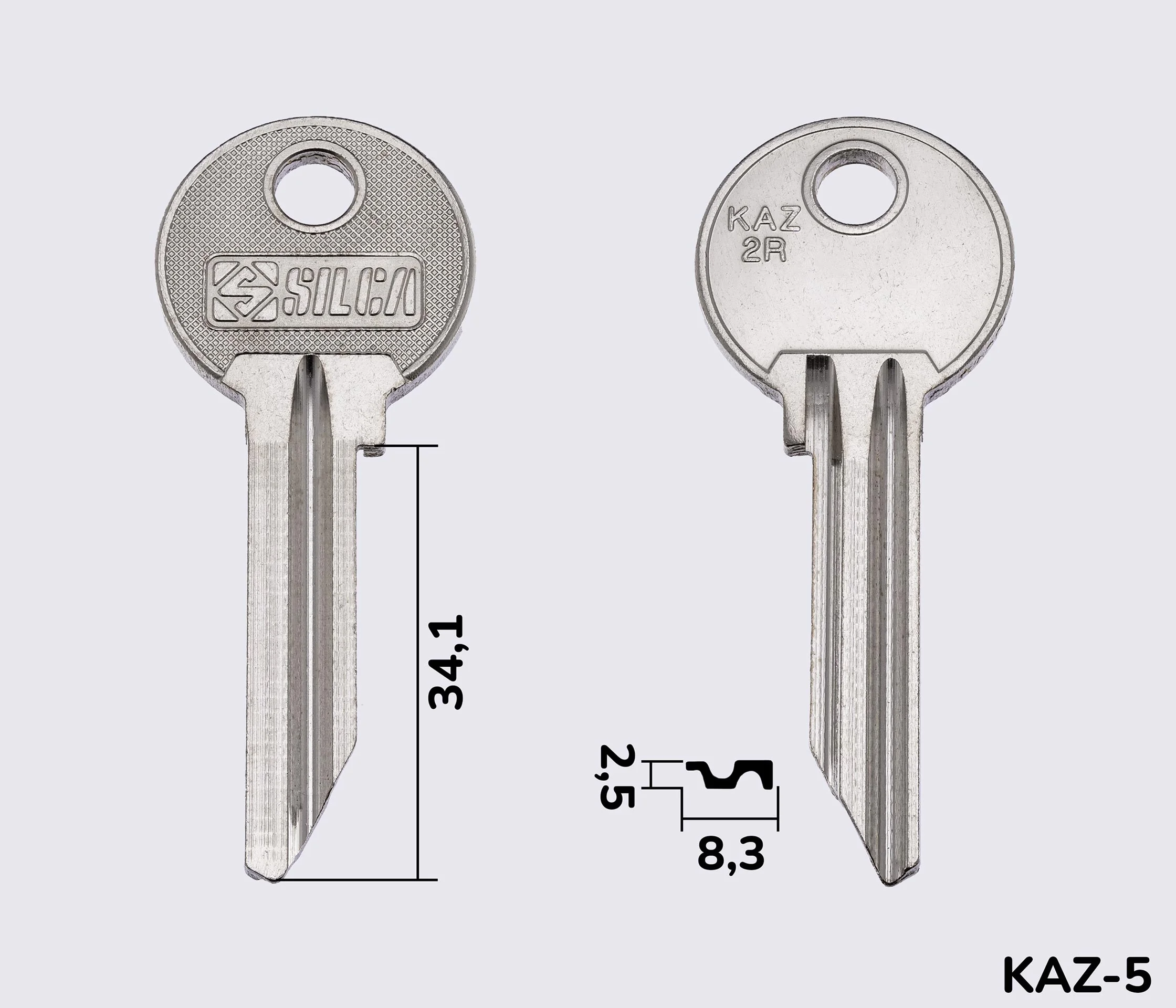 KAZ2R Silca заготовка ключа англійський профіль