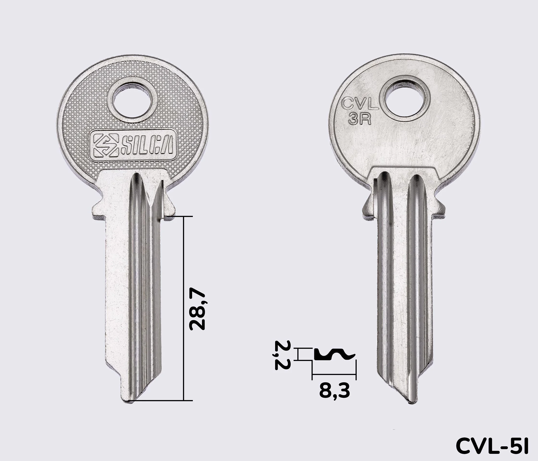 CVL3R Silca заготовка ключа англійський профіль