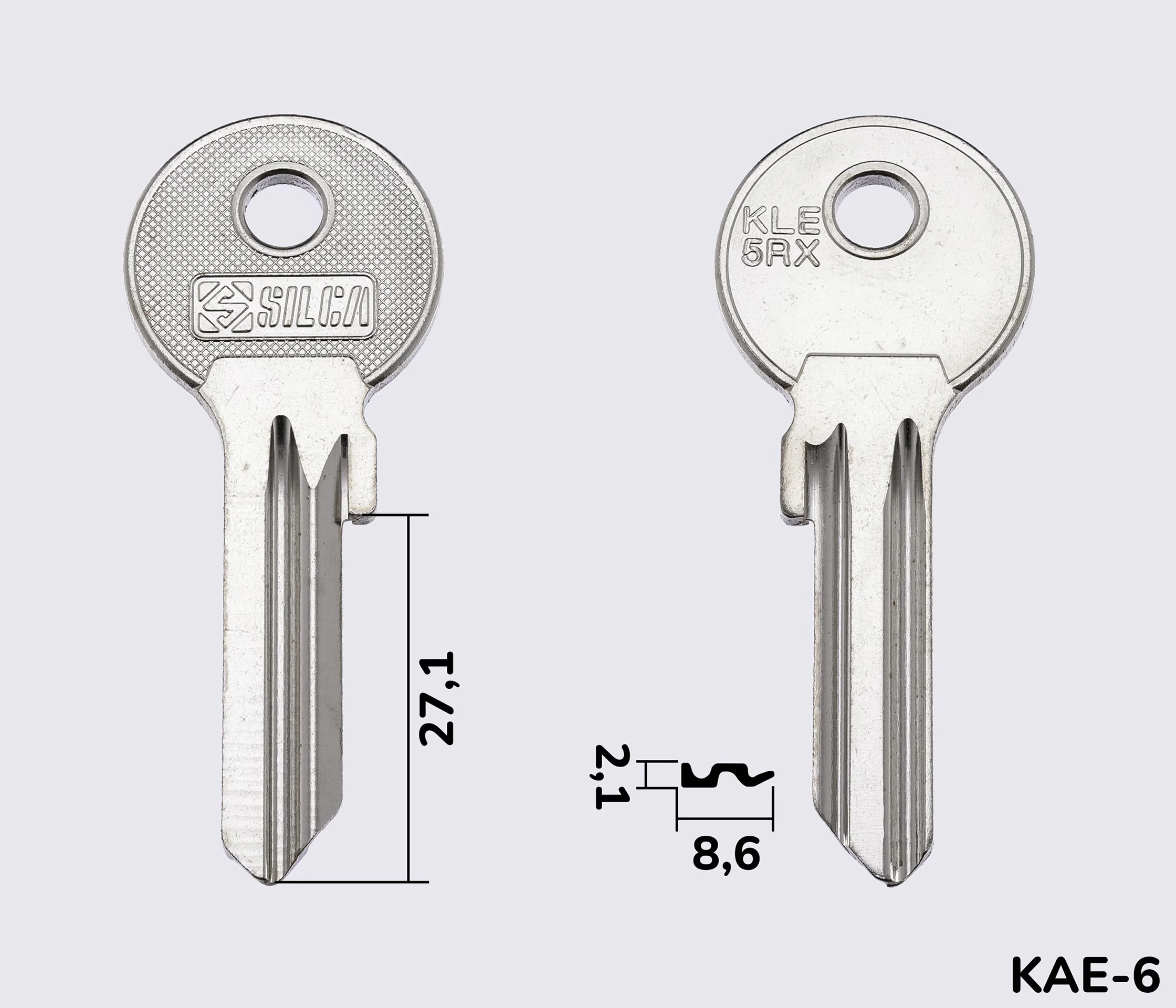 KLE5RX Silca заготовка ключа англійський профіль