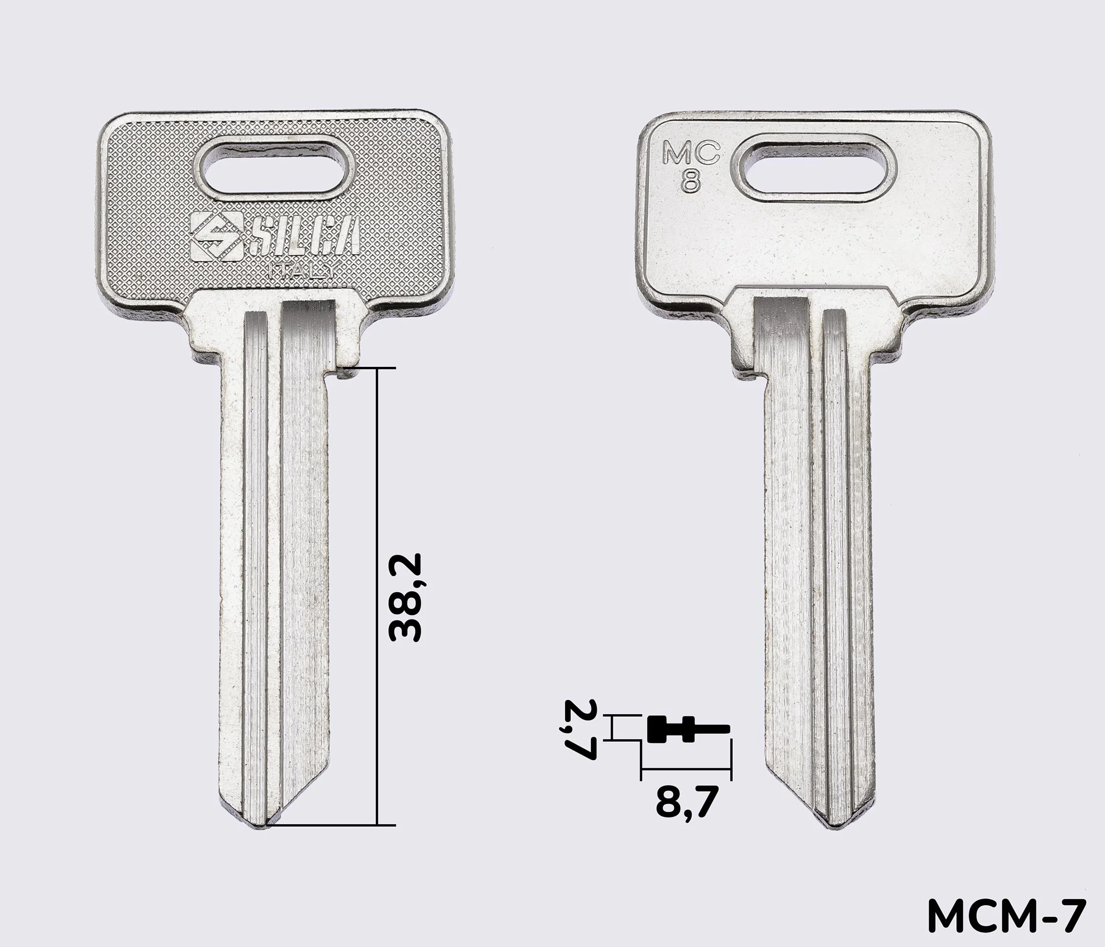 MC8 Silca заготовка ключа англійський профіль