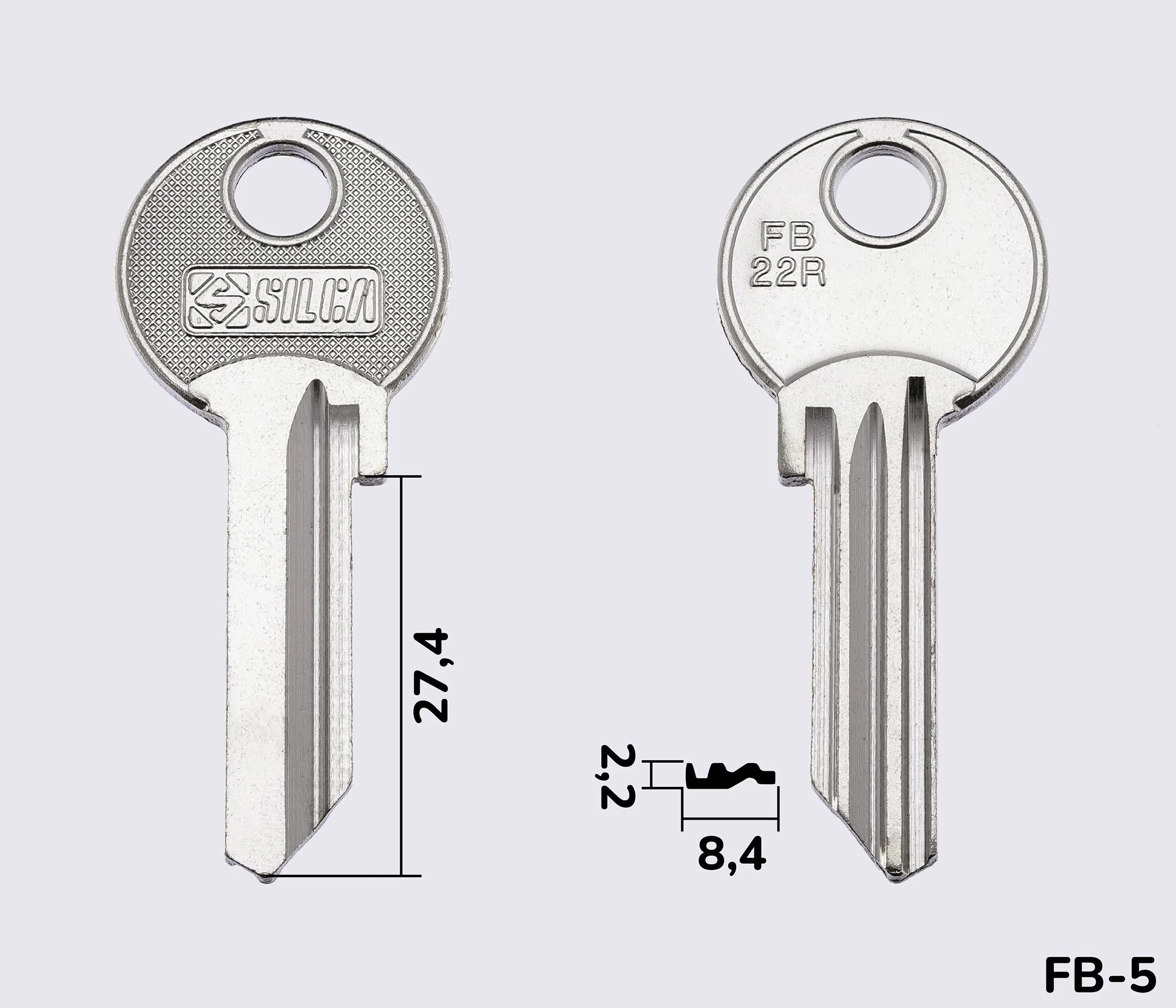 FB22R Silca заготовка ключа англійський профіль