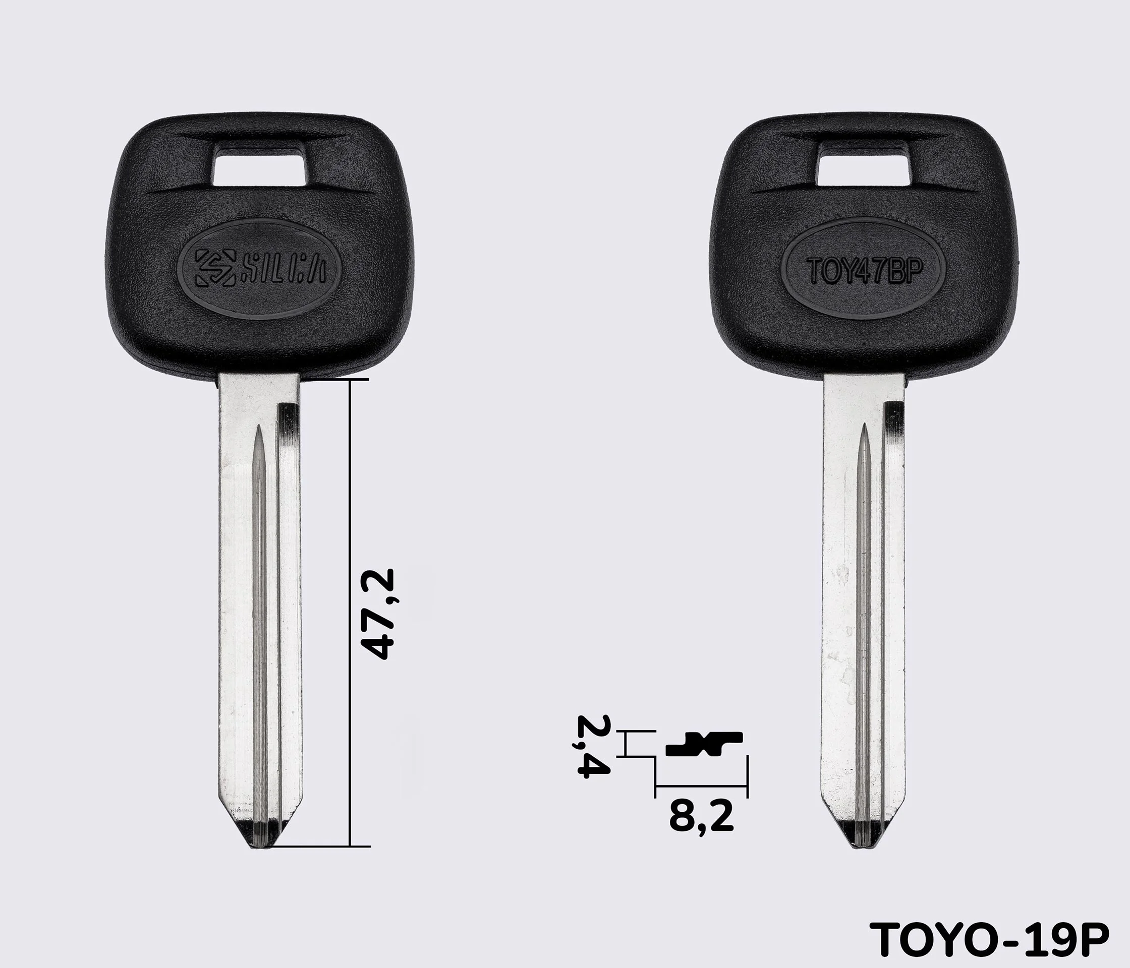 TOY47BP (латунь) Silca заготовка автомобільного ключа