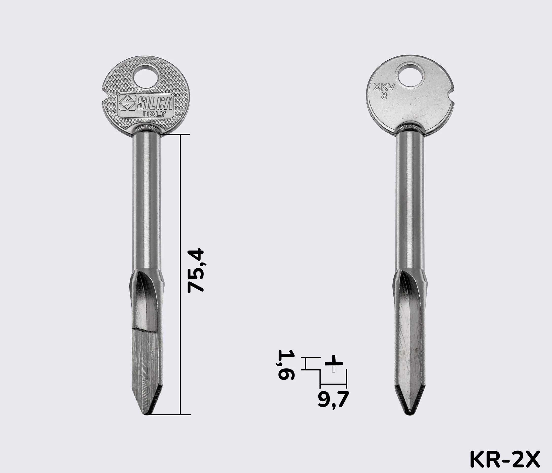 XKV8 Silca заготовка ключа крестообразная